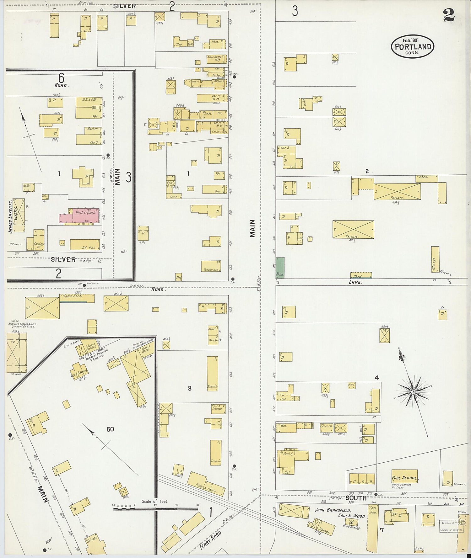 This old map of Portland, Middlesex County, Connecticut was created by Sanborn Map Company in 1901