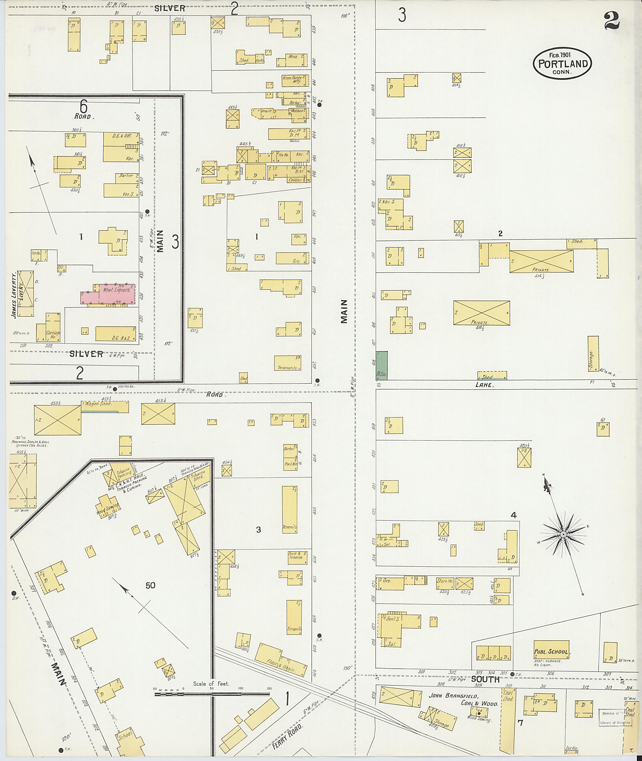 This old map of Portland, Middlesex County, Connecticut was created by Sanborn Map Company in 1901