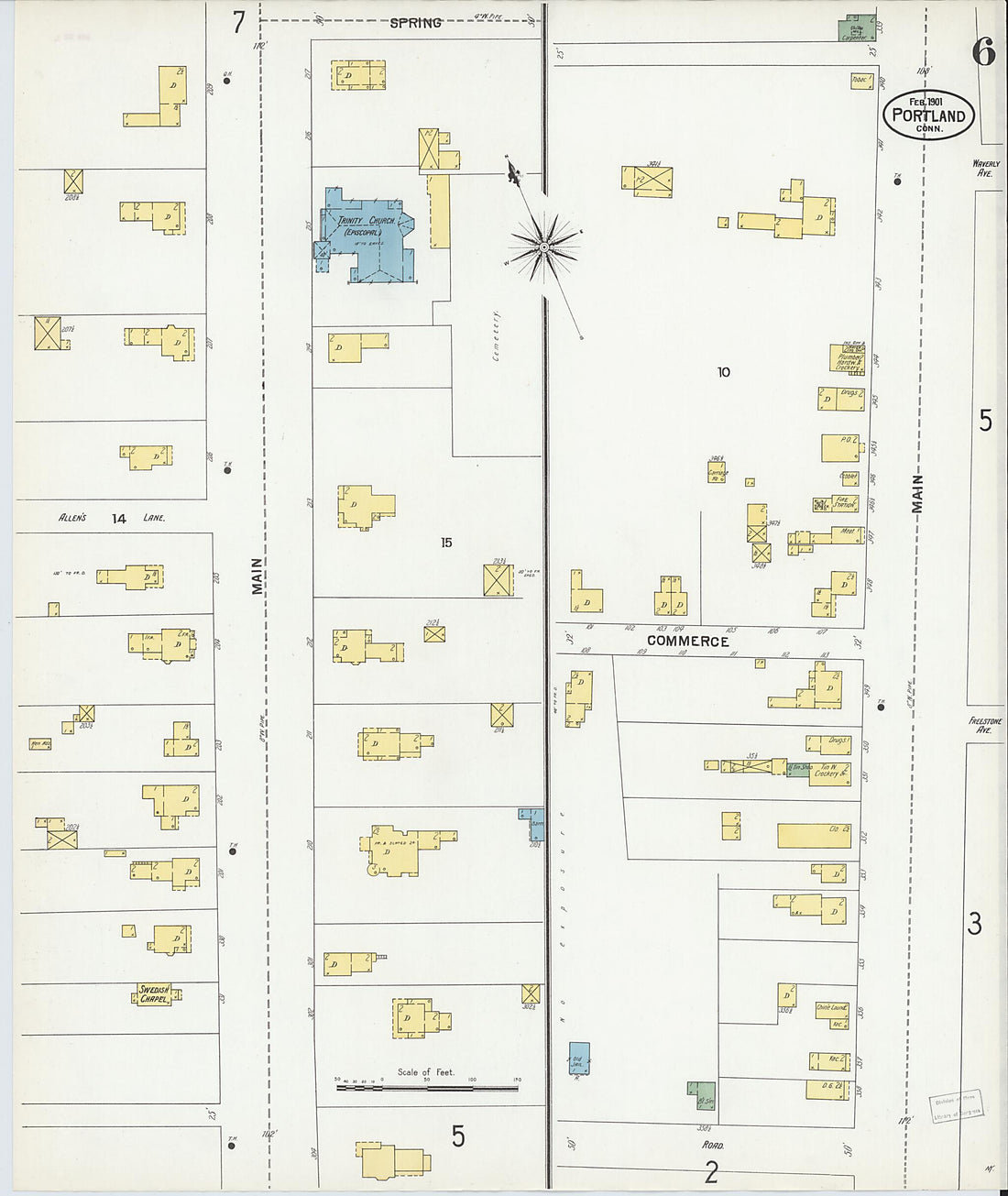 This old map of Portland, Middlesex County, Connecticut was created by Sanborn Map Company in 1901