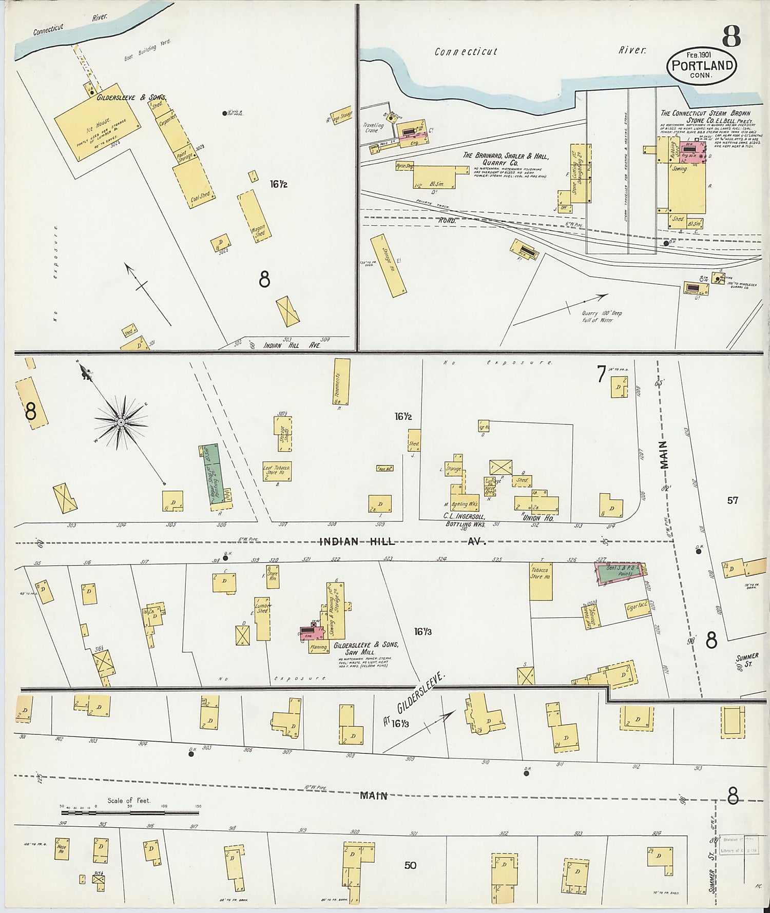 This old map of Portland, Middlesex County, Connecticut was created by Sanborn Map Company in 1901