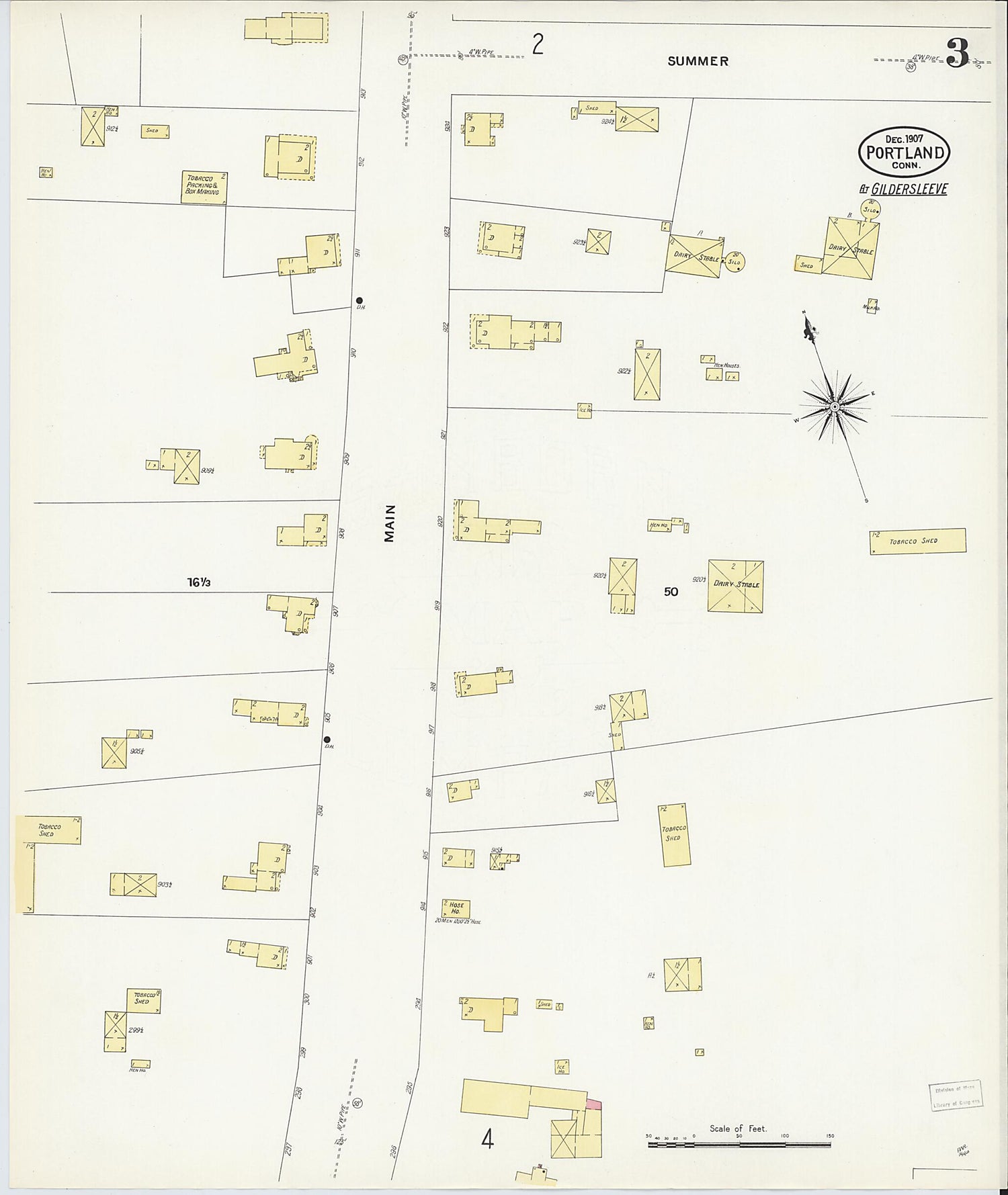 This old map of Portland, Middlesex County, Connecticut was created by Sanborn Map Company in 1907