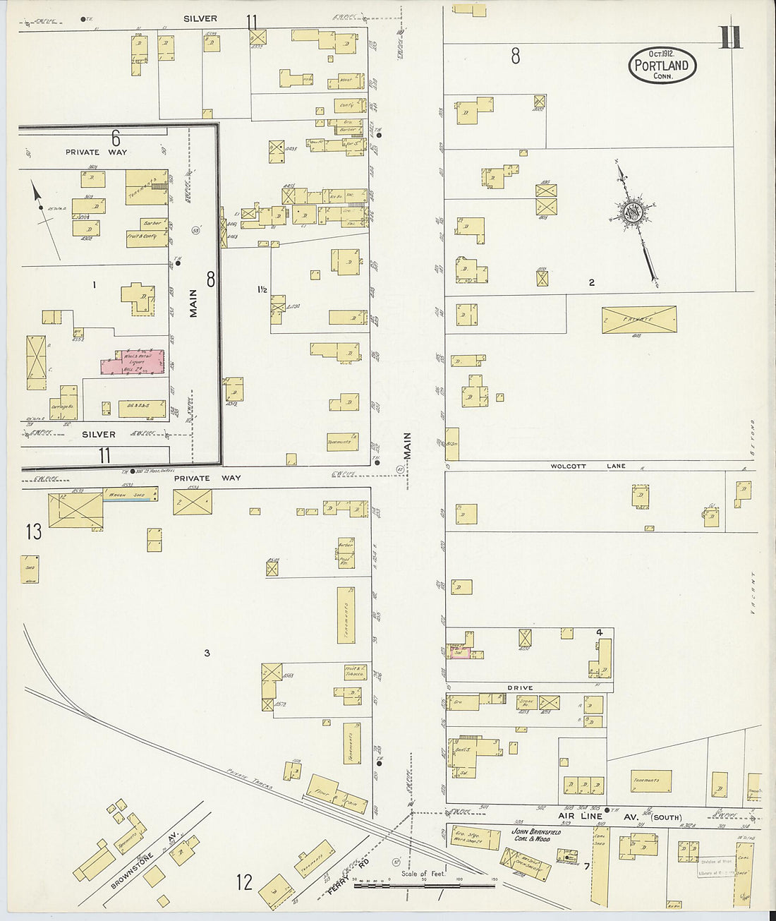 This old map of Portland, Middlesex County, Connecticut was created by Sanborn Map Company in 1912