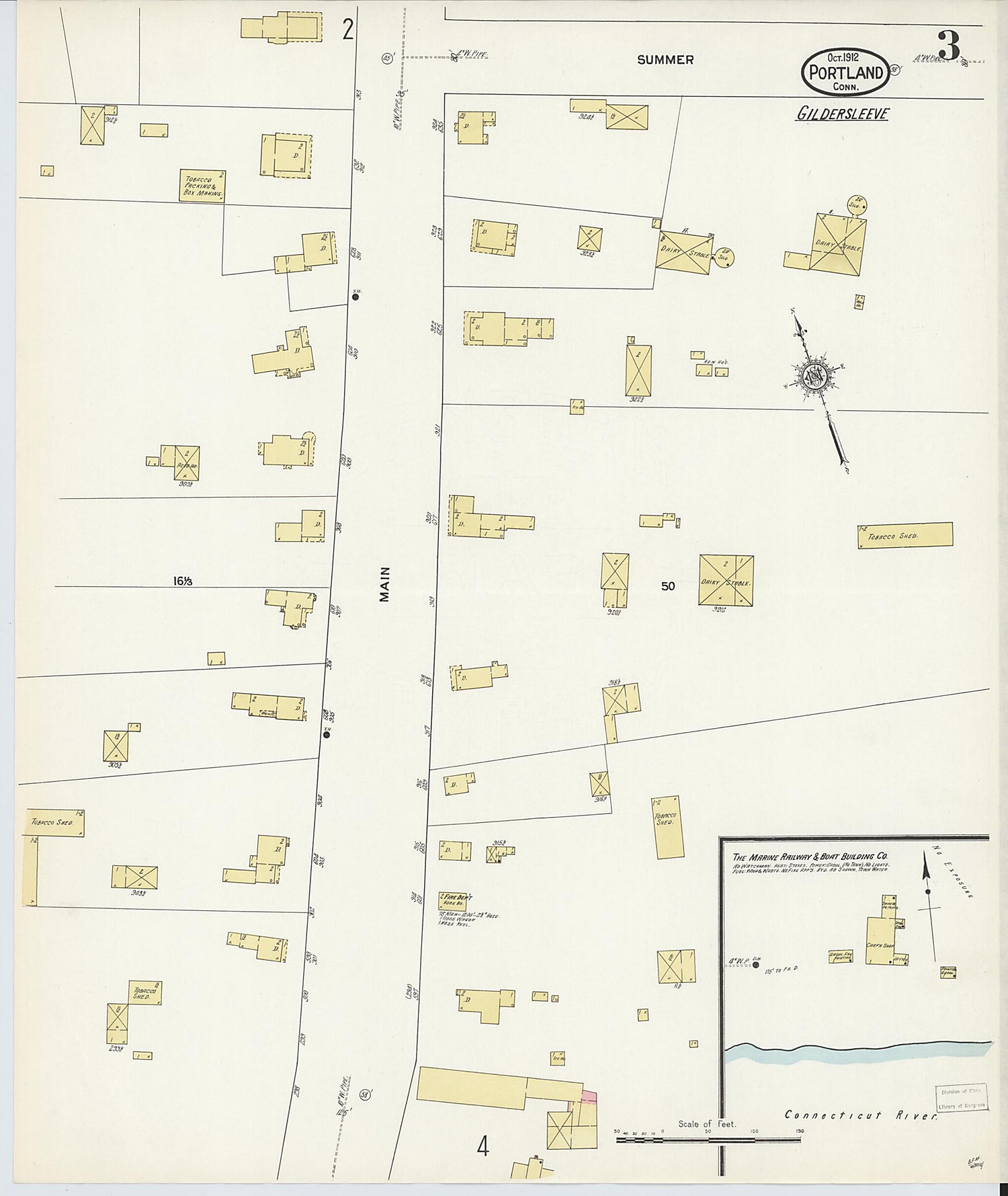 This old map of Portland, Middlesex County, Connecticut was created by Sanborn Map Company in 1912
