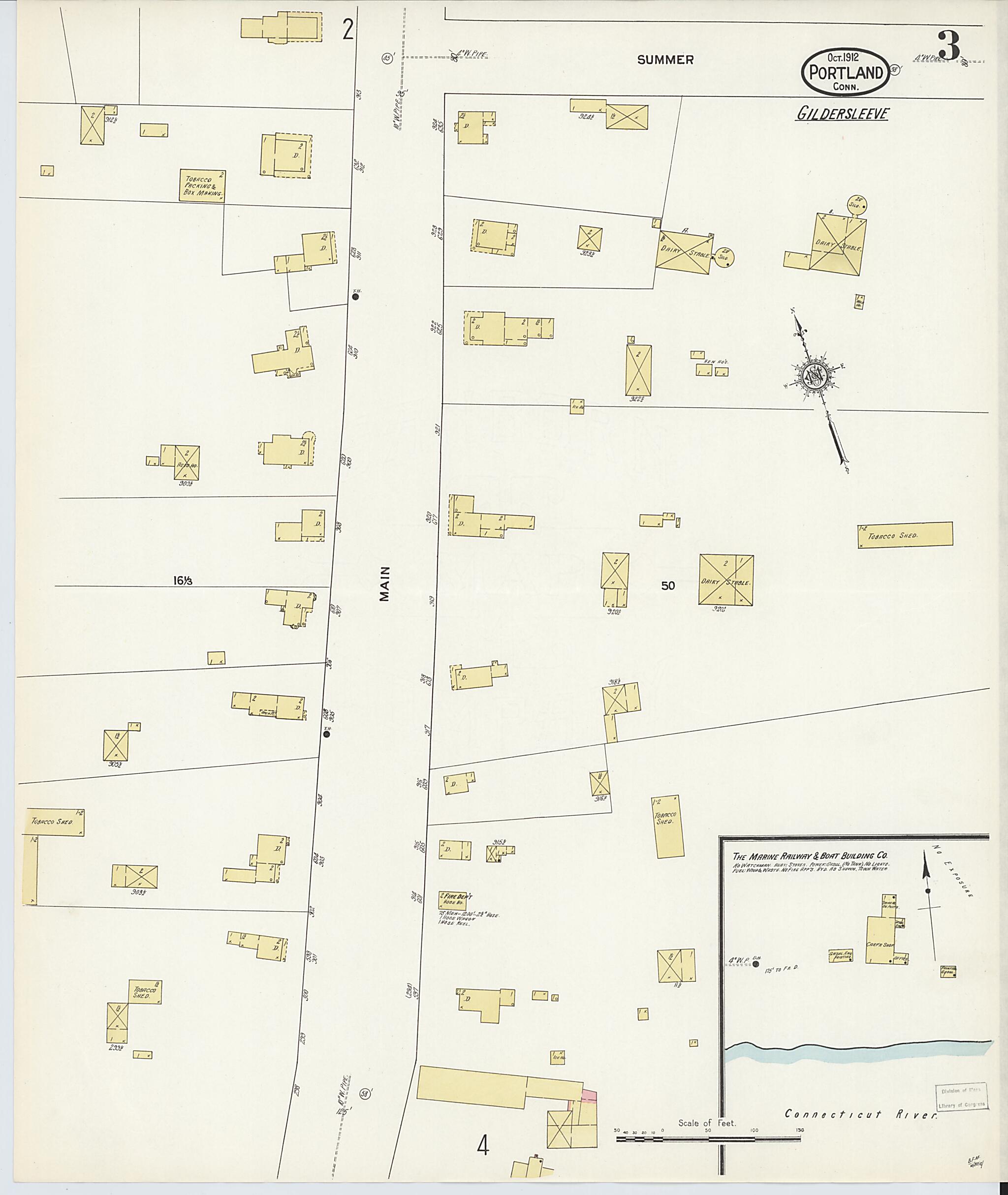 This old map of Portland, Middlesex County, Connecticut was created by Sanborn Map Company in 1912