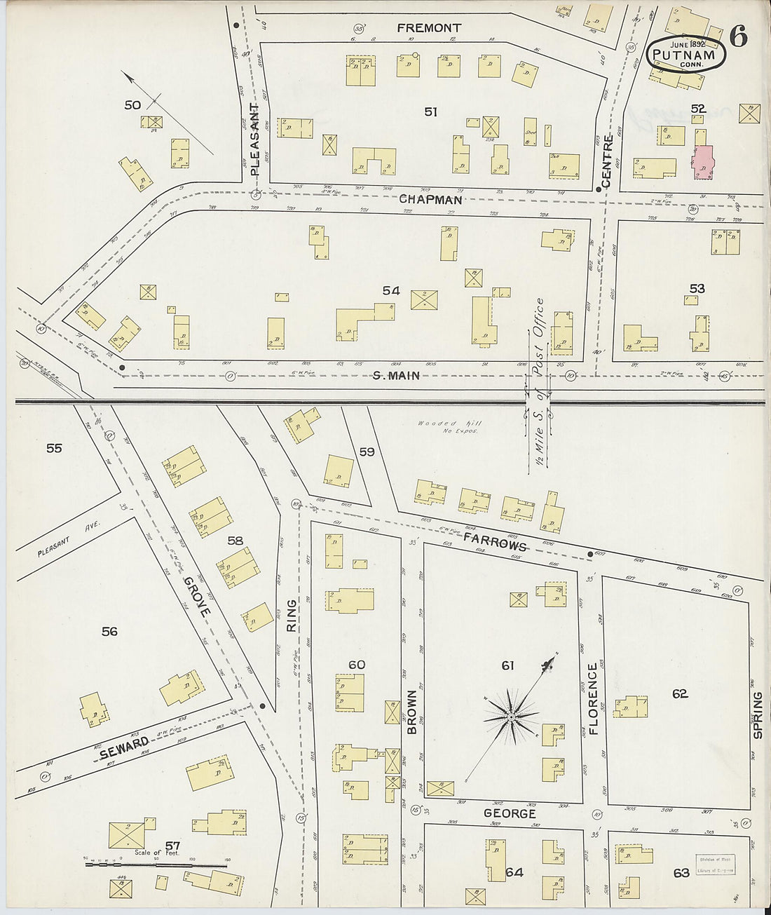 This old map of Putnam, Windham County, Connecticut was created by Sanborn Map Company in 1892