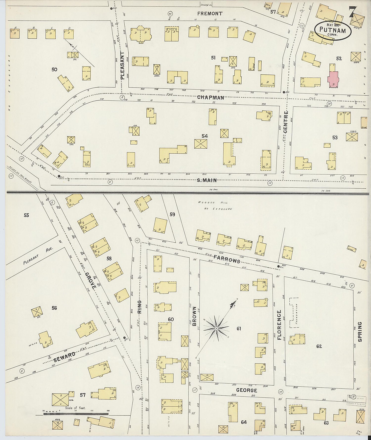 This old map of Putnam, Windham County, Connecticut was created by Sanborn Map Company in 1897