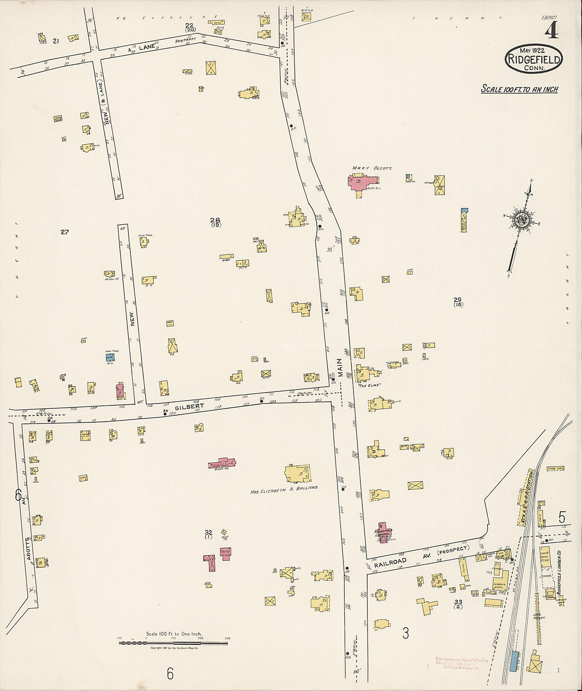 Ridgefield, Fairfield County, Connecticut 1922 (Sheet 4 of 7) by Relic Map Company