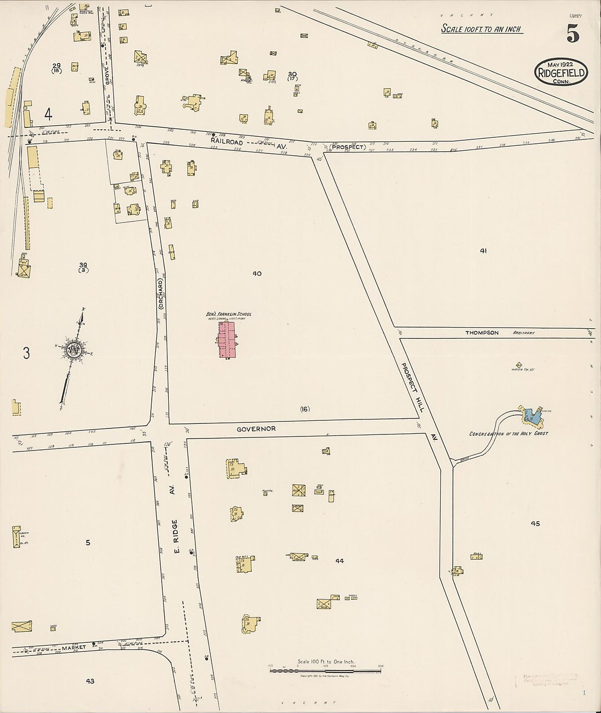 Ridgefield, Fairfield County, Connecticut 1922 (Sheet 5 of 7) by Relic Map Company