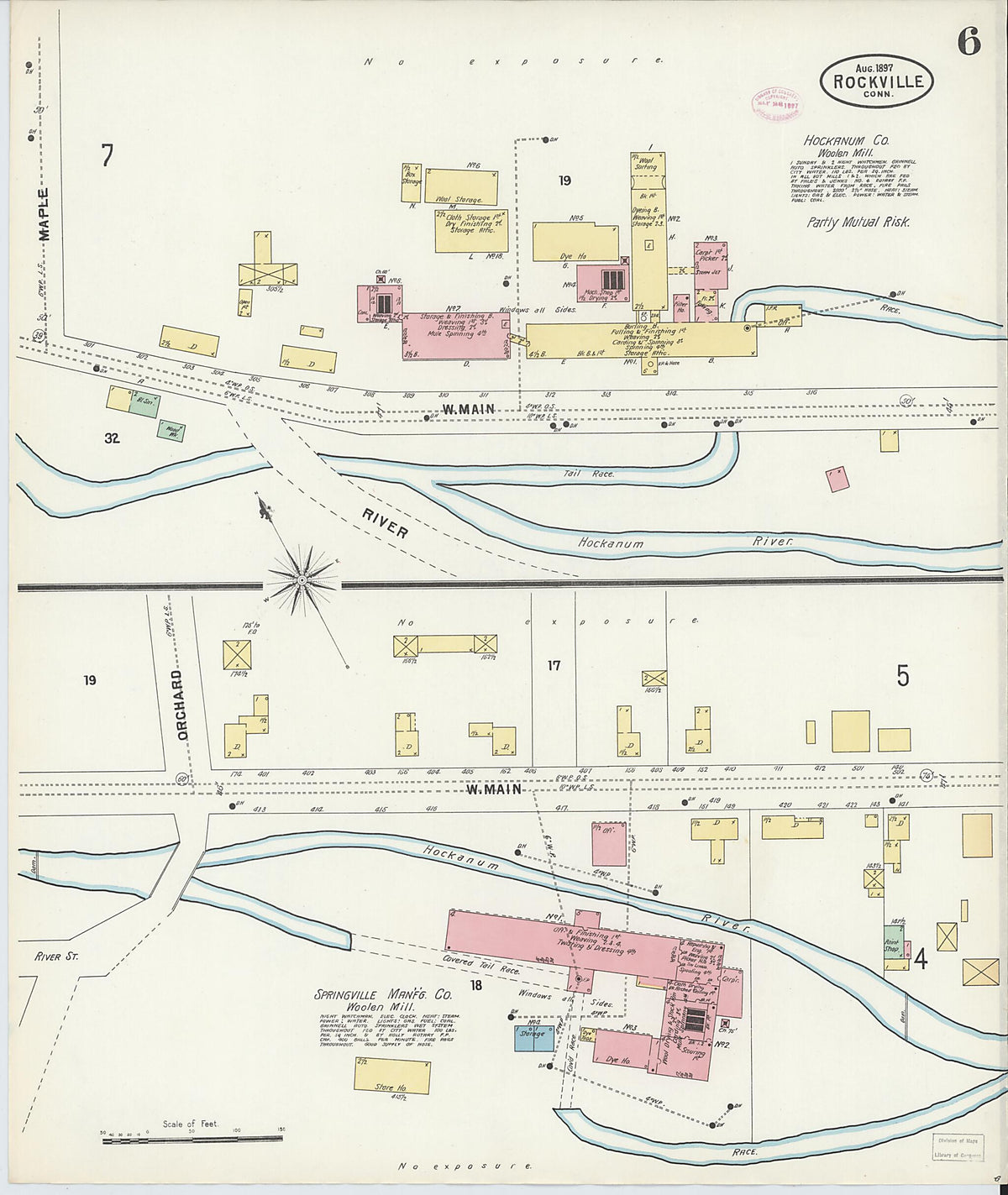 Rockville, Tolland County, Connecticut 1897 (Sheet 6 of 8) by Relic Map Company