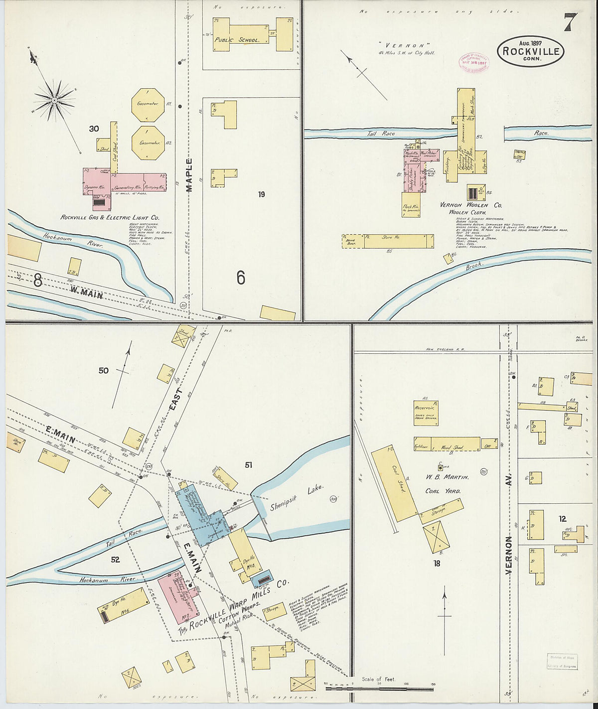 Rockville, Tolland County, Connecticut 1897 (Sheet 7 of 8) by Relic Map Company