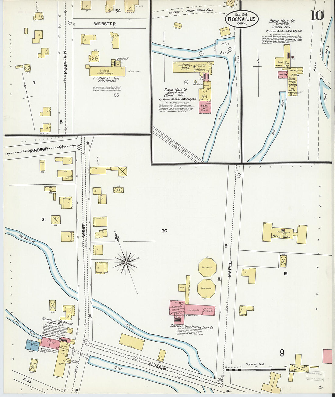 This old map of Rockville, Tolland County, Connecticut was created by Sanborn Map Company in 1903