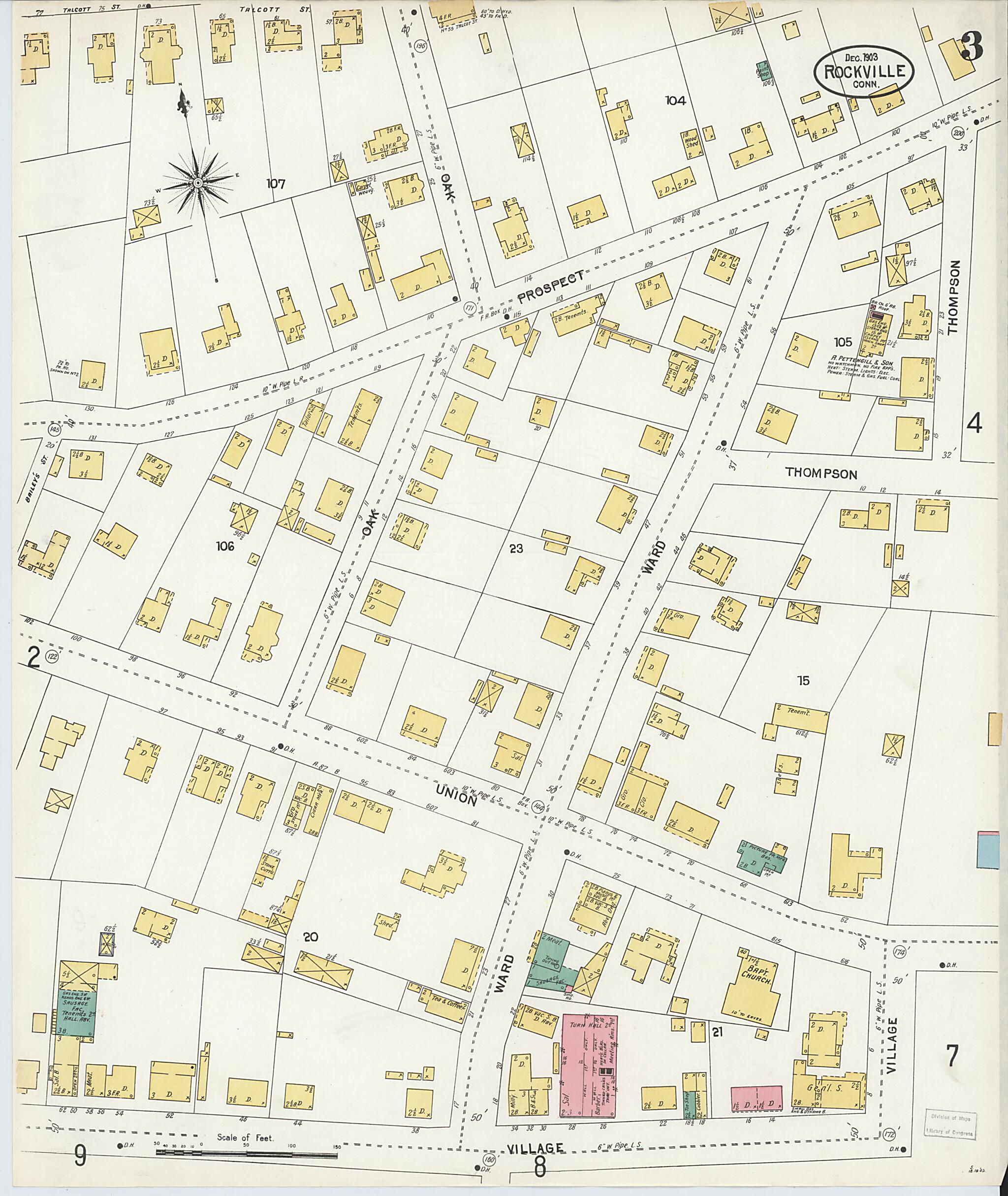 This old map of Rockville, Tolland County, Connecticut was created by Sanborn Map Company in 1903
