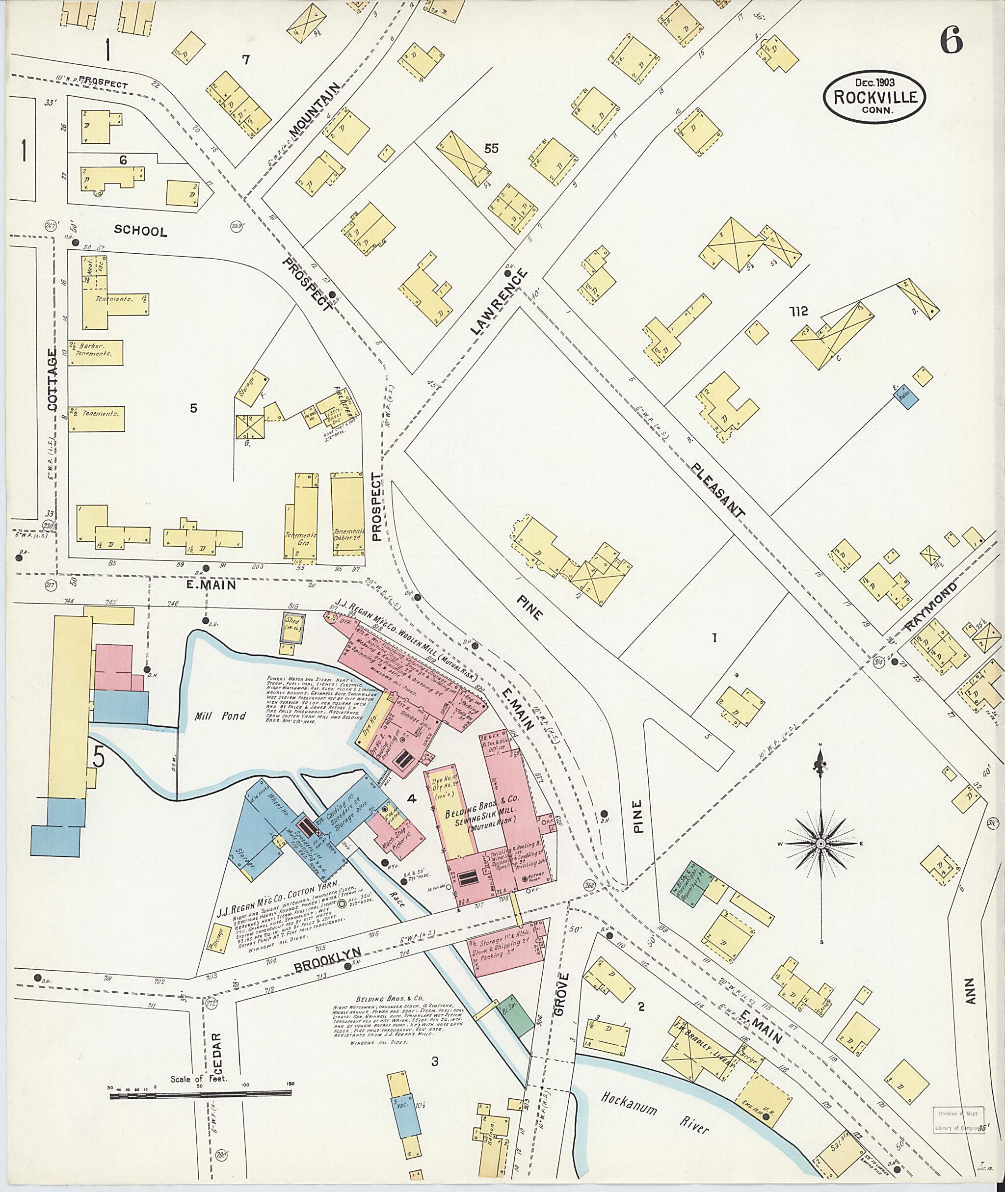 This old map of Rockville, Tolland County, Connecticut was created by Sanborn Map Company in 1903