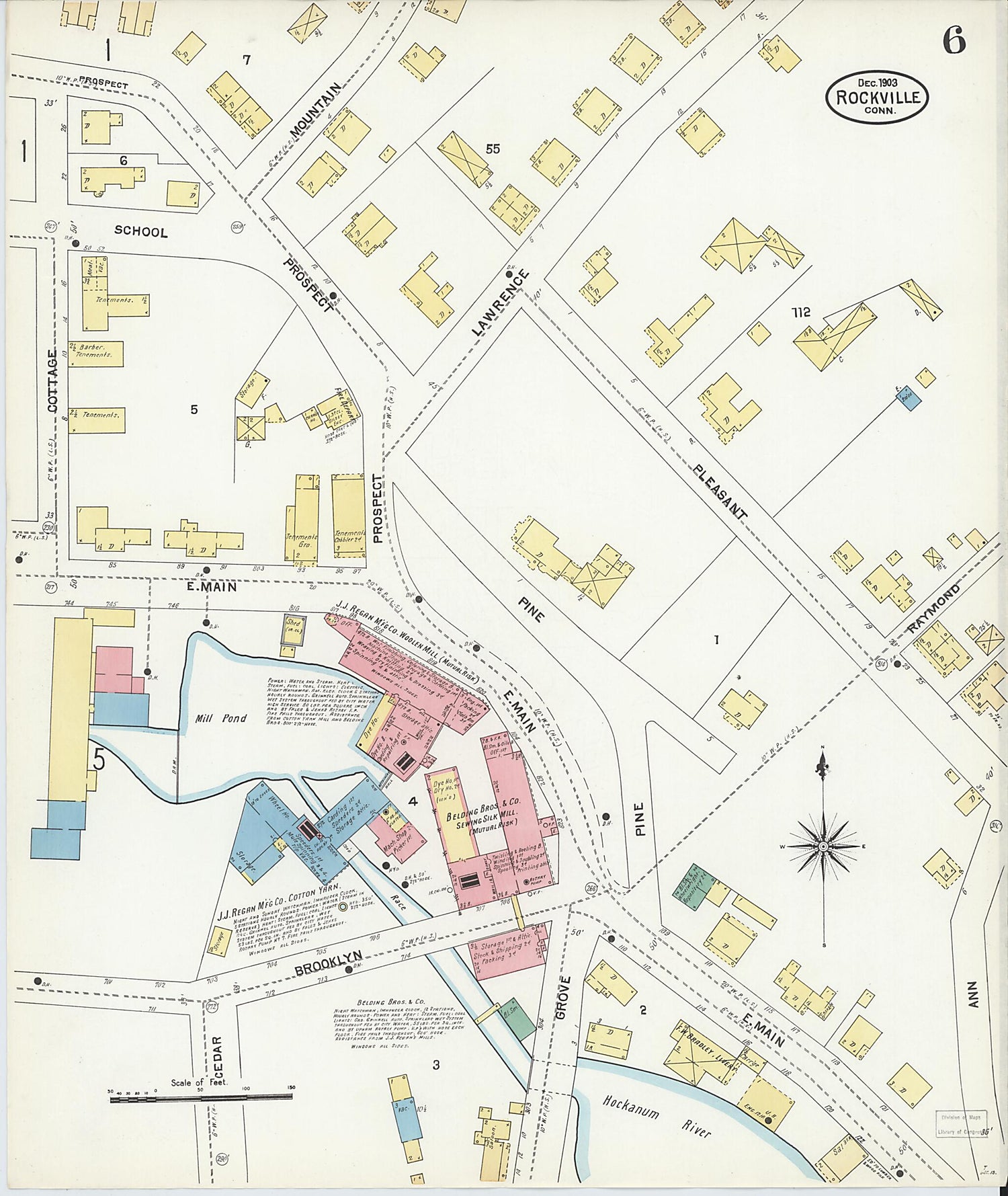This old map of Rockville, Tolland County, Connecticut was created by Sanborn Map Company in 1903