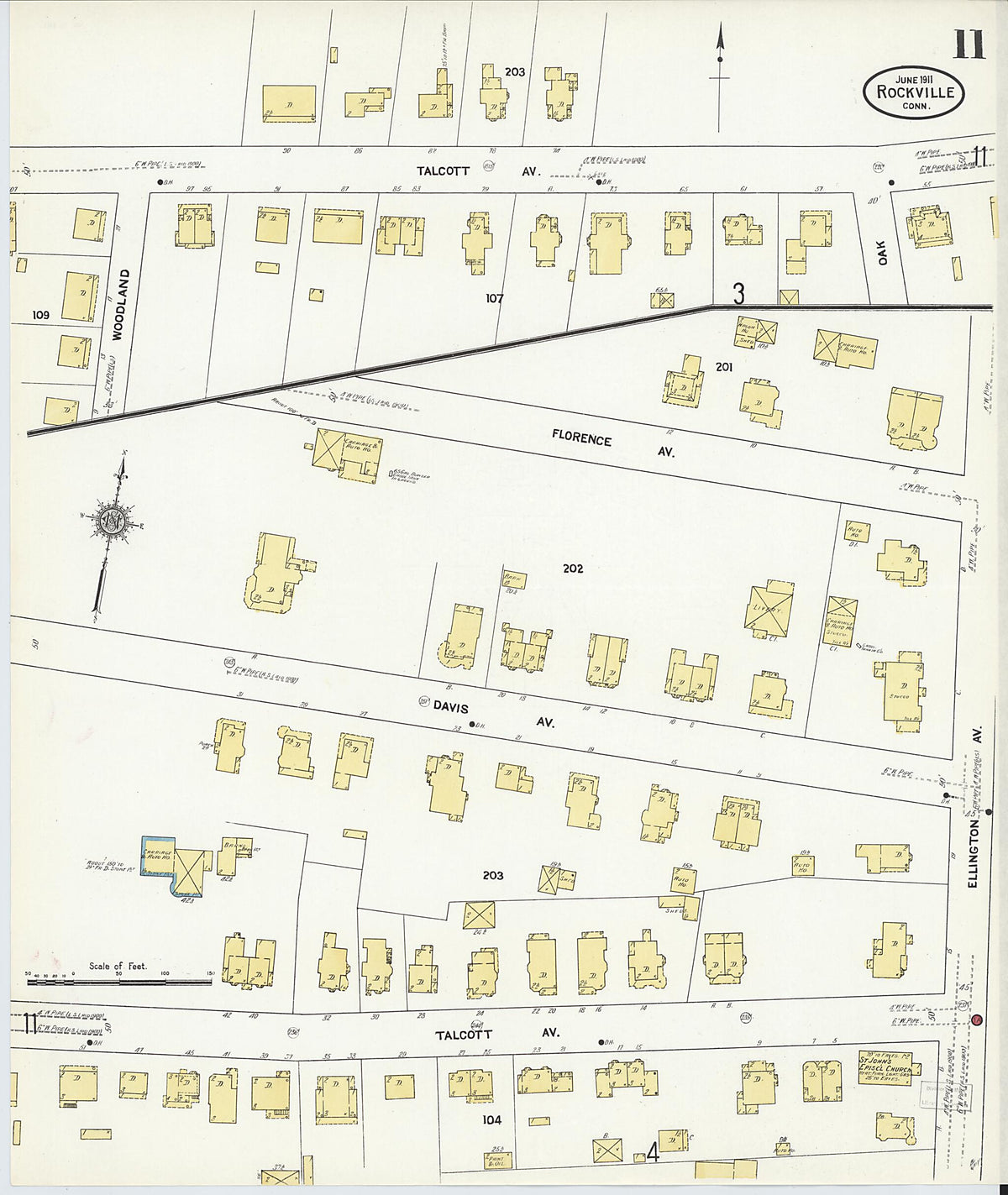 Rockville, Tolland County, Connecticut 1911 (Sheet 11 of 14) by Relic Map Company