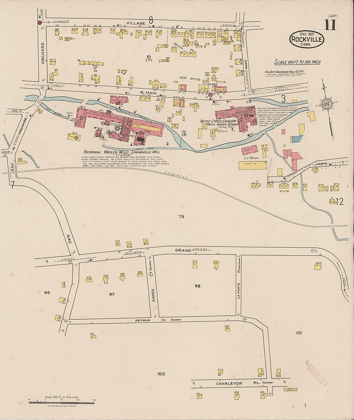 Rockville, Tolland County, Connecticut 1921 (Sheet 11 of 14) by Relic Map Company