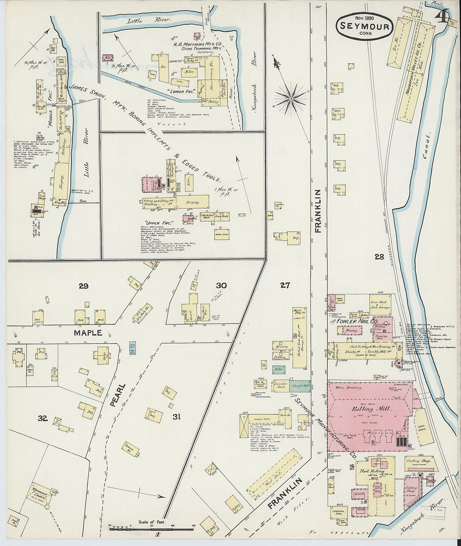 This old map of Seymour, New Haven County, Connecticut was created by Sanborn Map Company in 1890