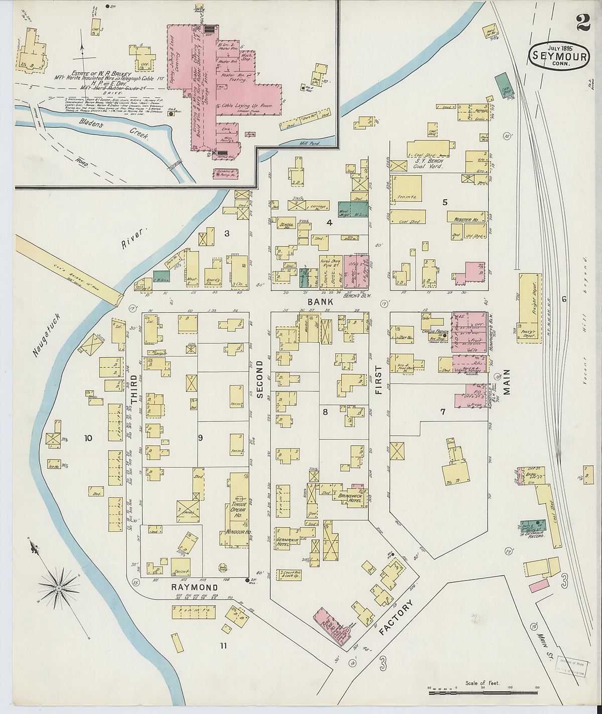 Seymour, New Haven County, Connecticut 1895 (Sheet 2 of 4) by Relic Map Company