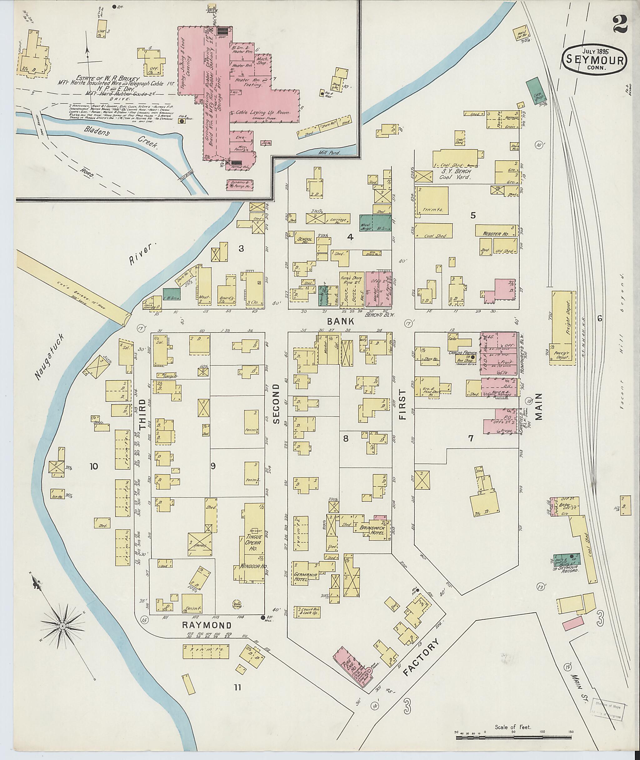 This old map of Seymour, New Haven County, Connecticut was created by Sanborn Map Company in 1895