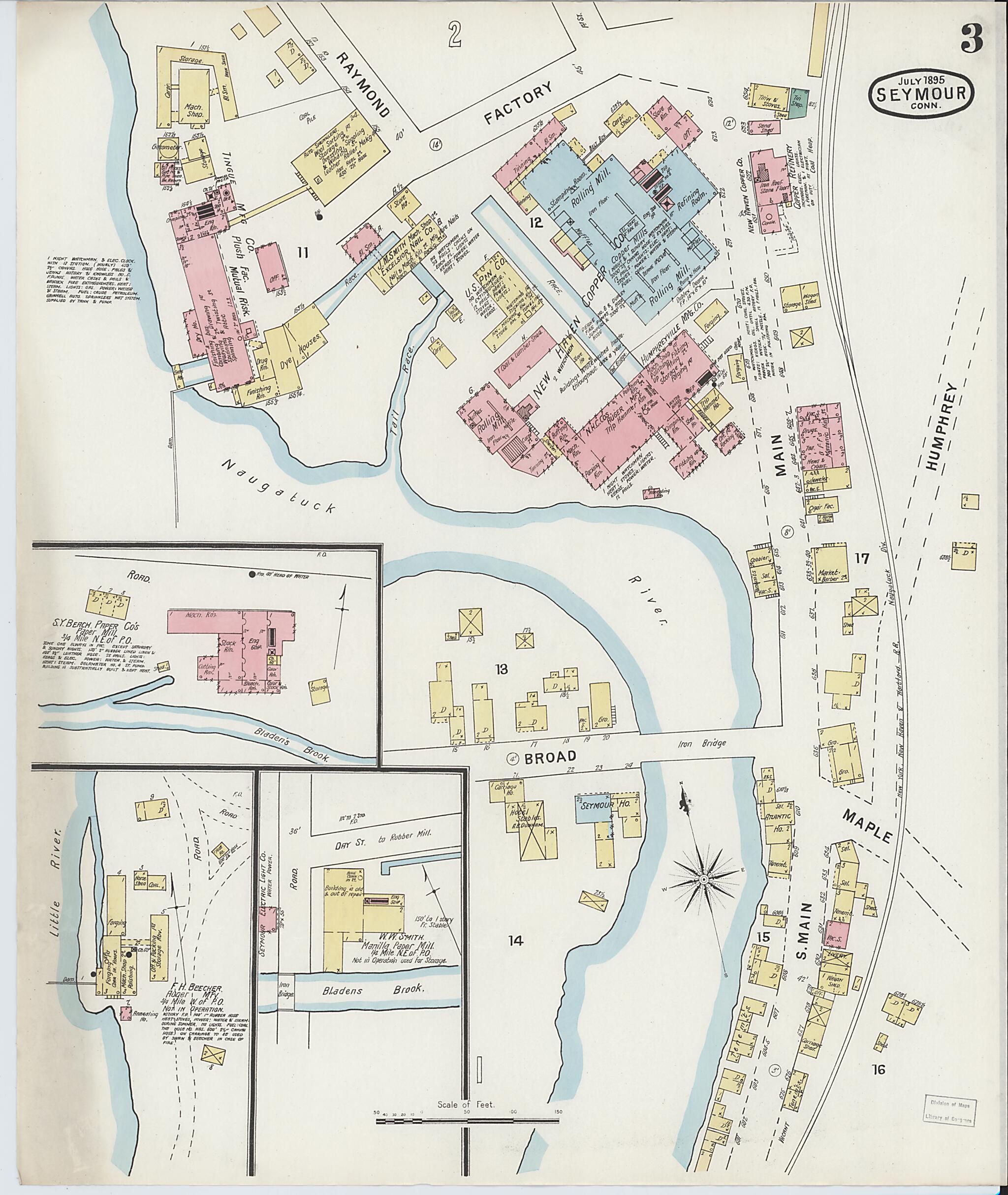 This old map of Seymour, New Haven County, Connecticut was created by Sanborn Map Company in 1895