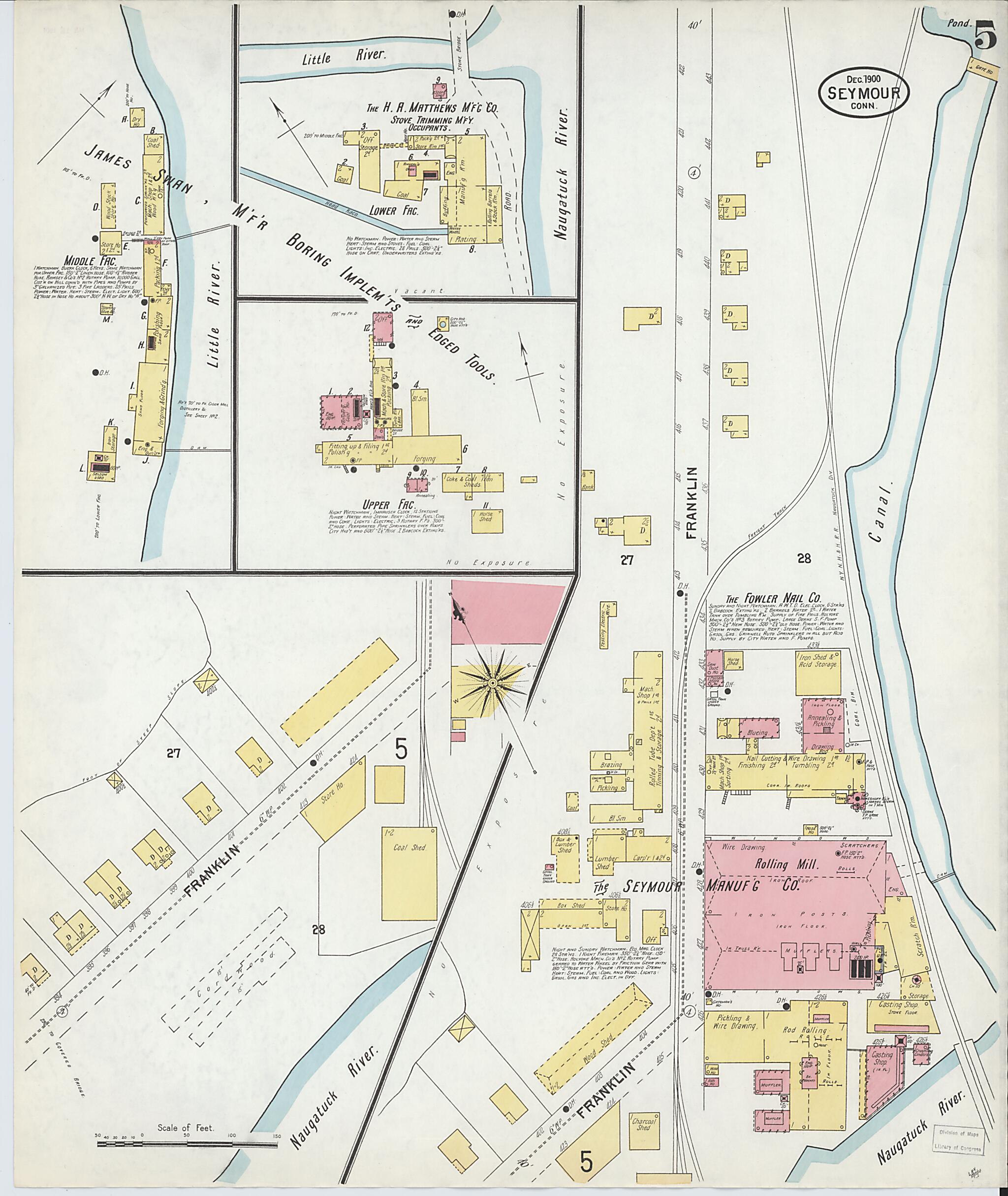 This old map of Seymour, New Haven County, Connecticut was created by Sanborn Map Company in 1900