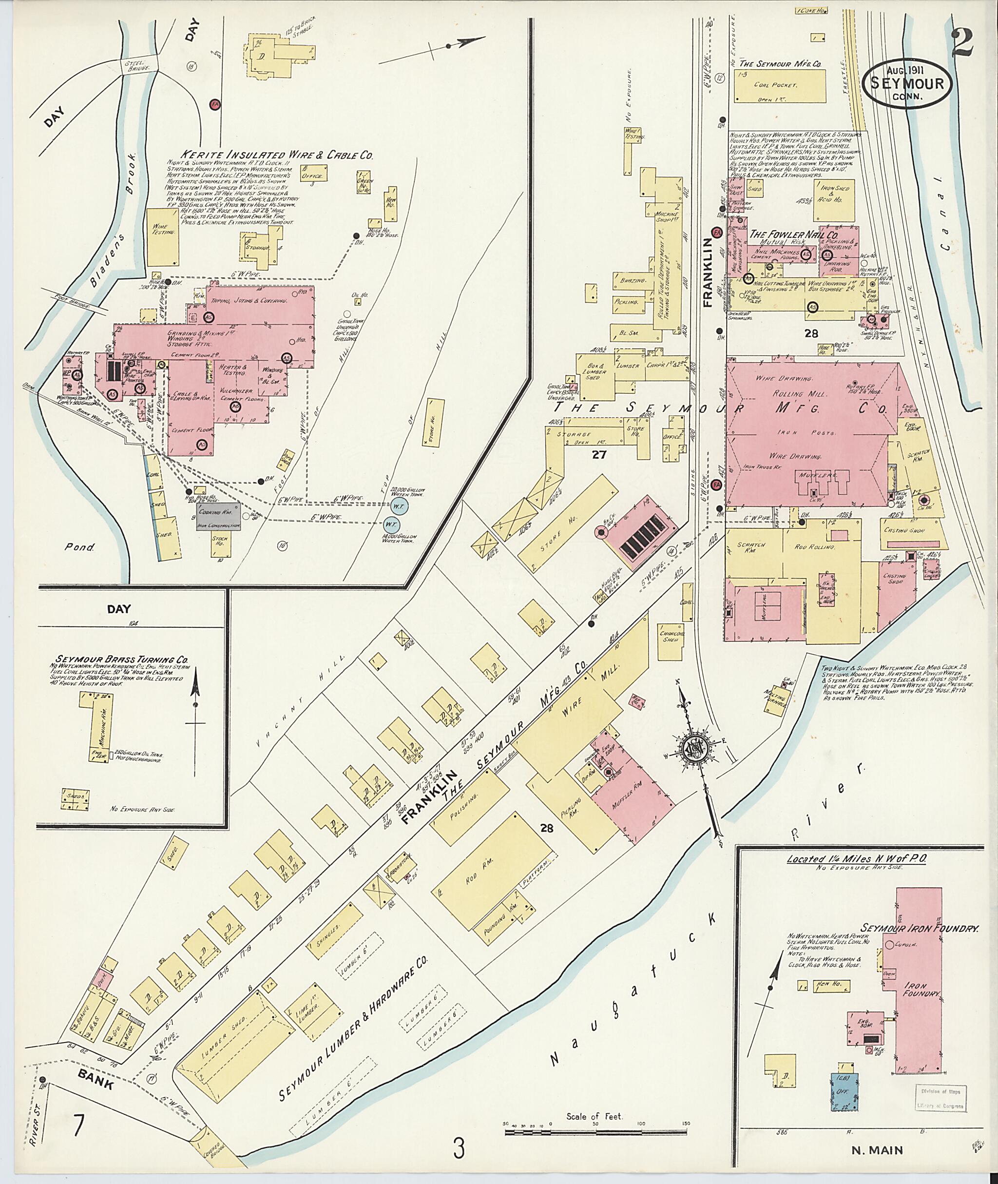 This old map of Seymour, New Haven County, Connecticut was created by Sanborn Map Company in 1911
