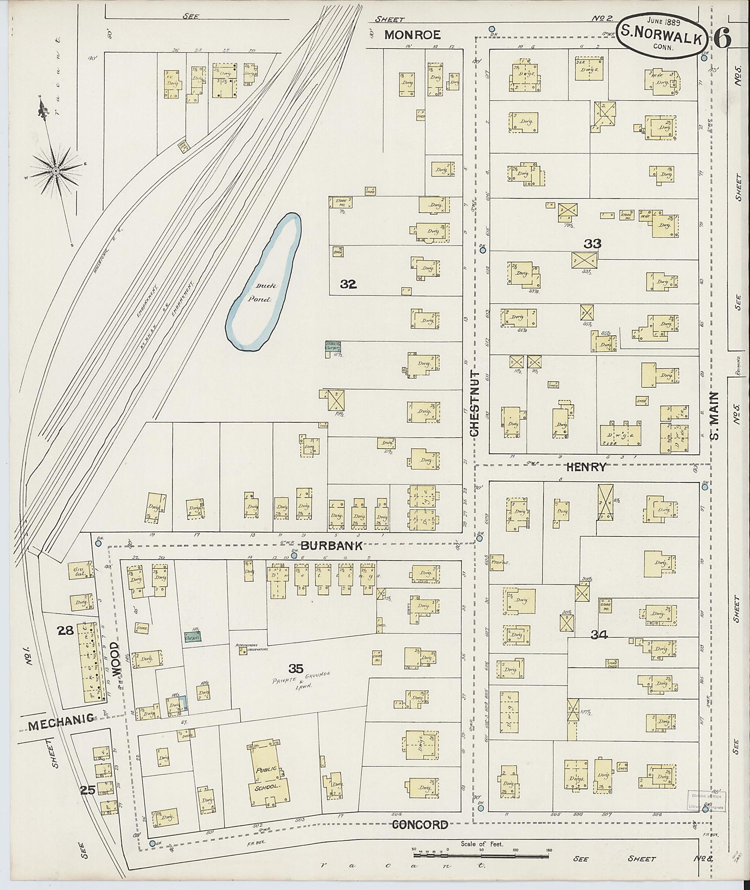 This old map of South Norwalk, Fairfield County, Connecticut was created by Sanborn Map Company in 1889