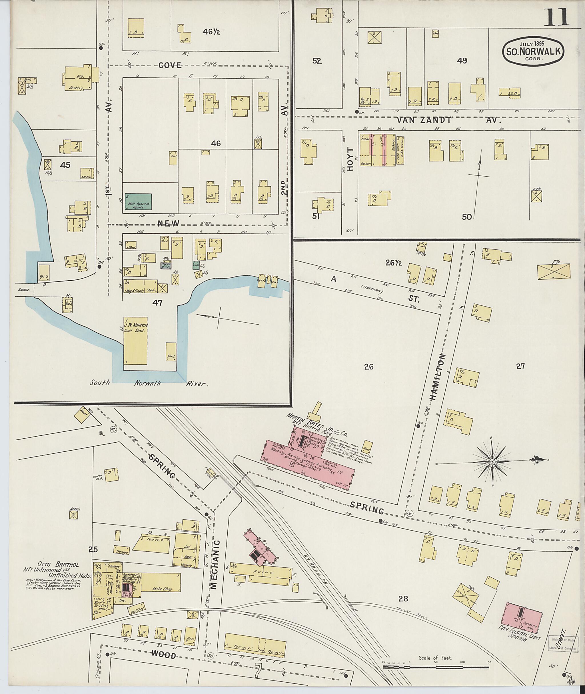 This old map of South Norwalk, Fairfield County, Connecticut was created by Sanborn Map Company in 1895