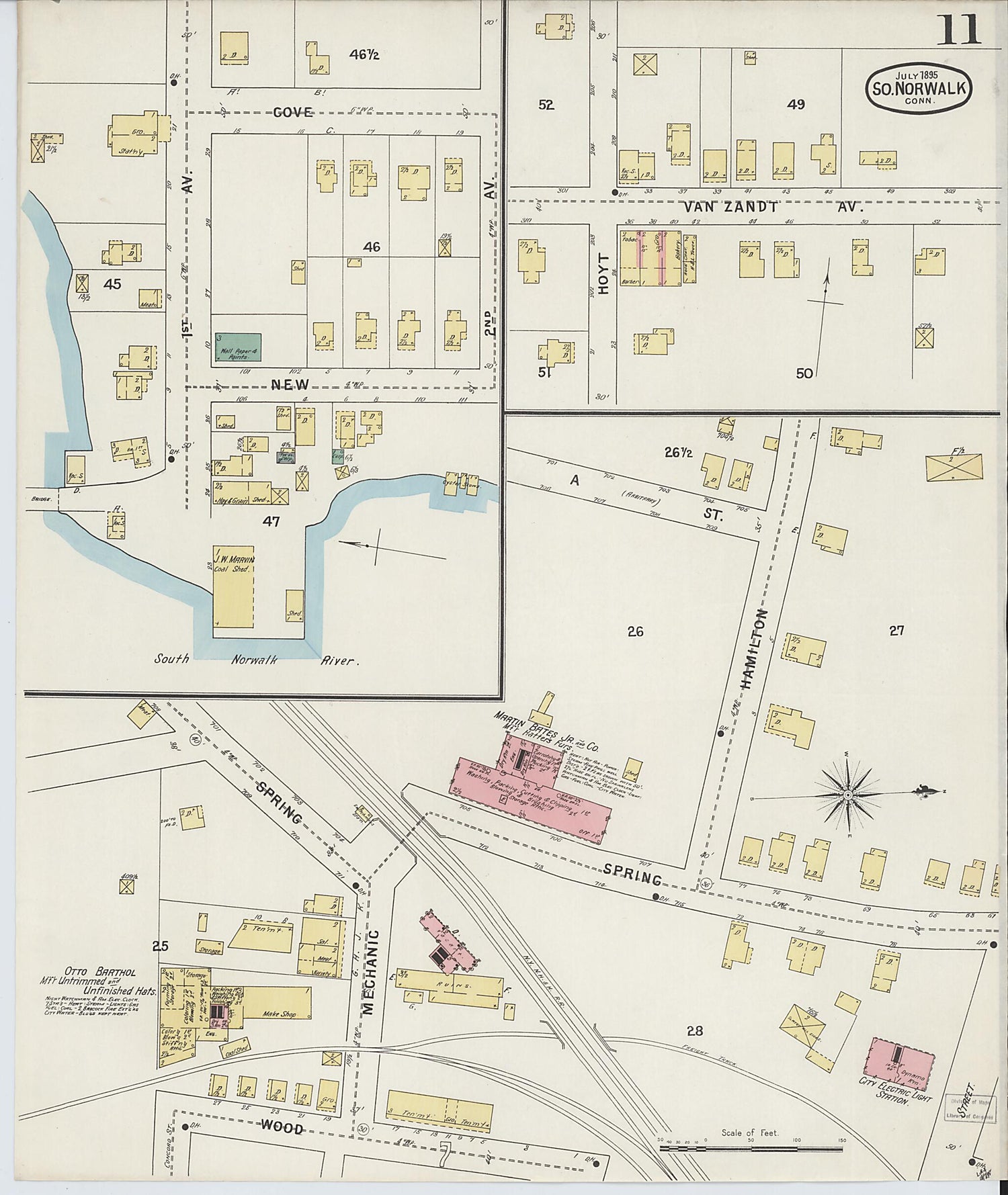 This old map of South Norwalk, Fairfield County, Connecticut was created by Sanborn Map Company in 1895