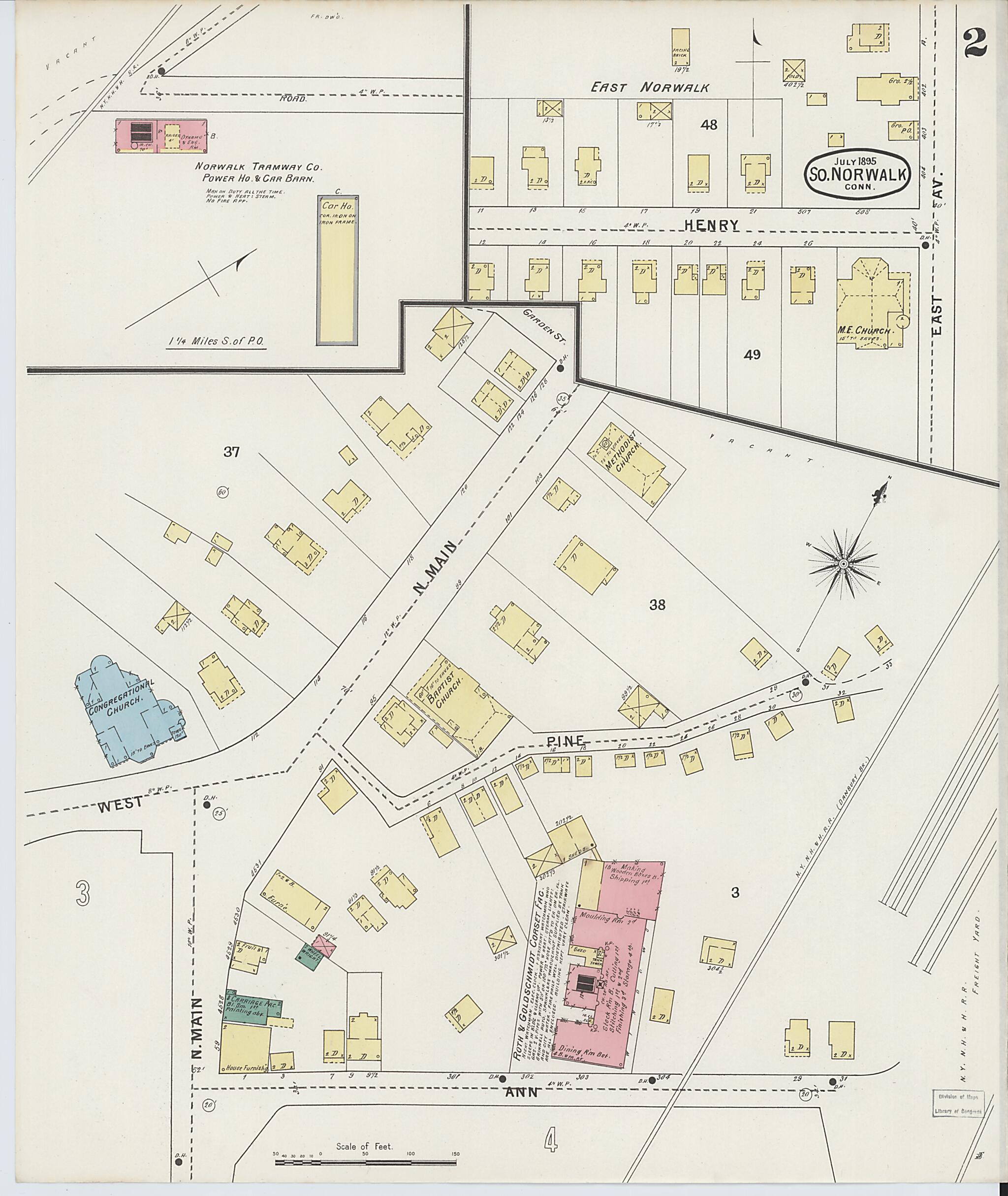 This old map of South Norwalk, Fairfield County, Connecticut was created by Sanborn Map Company in 1895