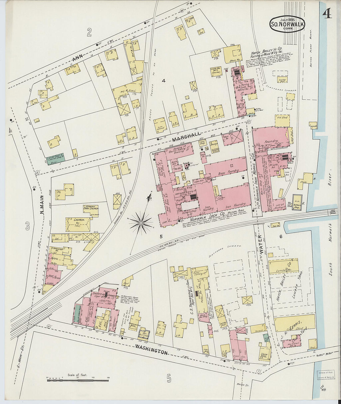 This old map of South Norwalk, Fairfield County, Connecticut was created by Sanborn Map Company in 1895