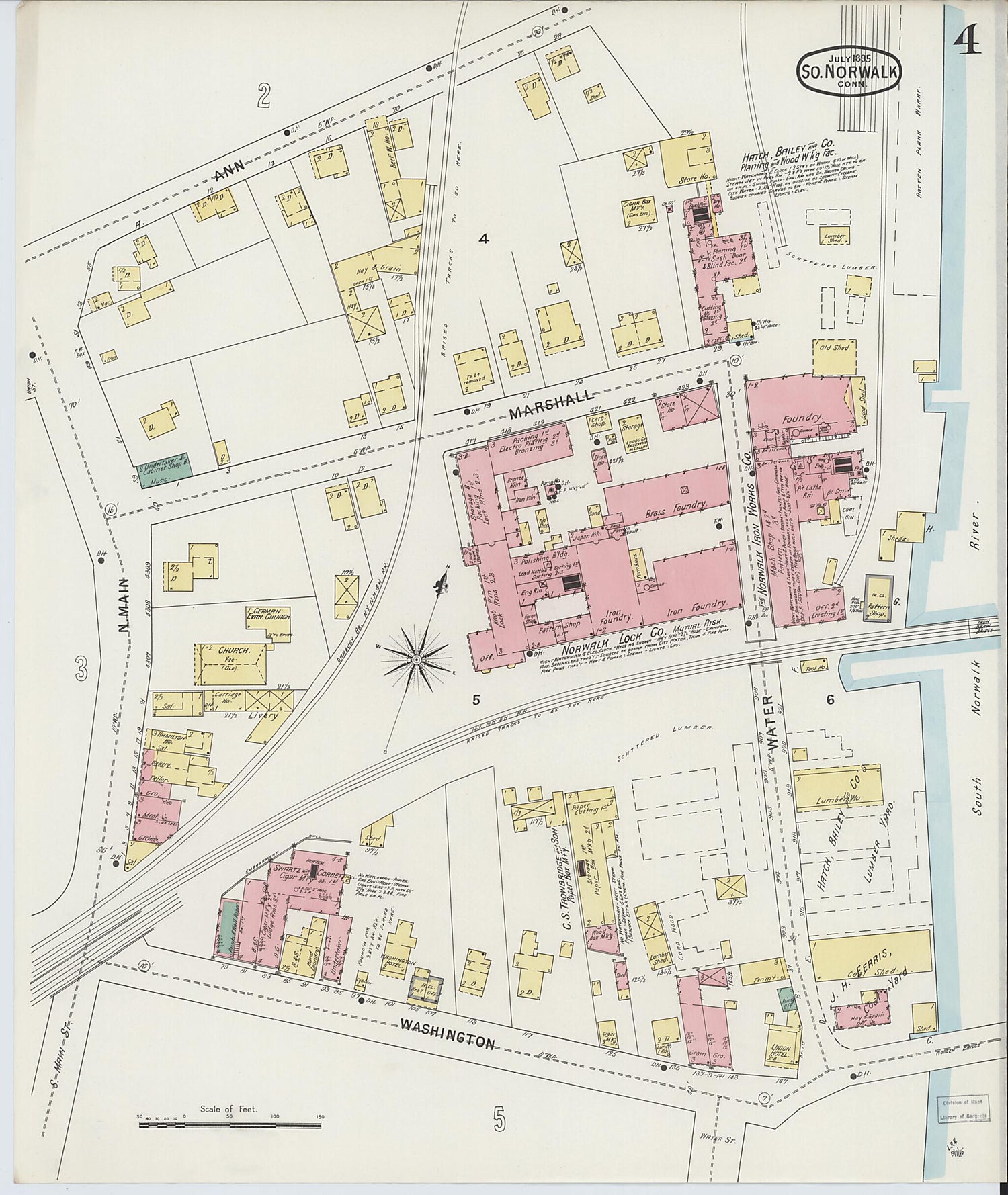 This old map of South Norwalk, Fairfield County, Connecticut was created by Sanborn Map Company in 1895