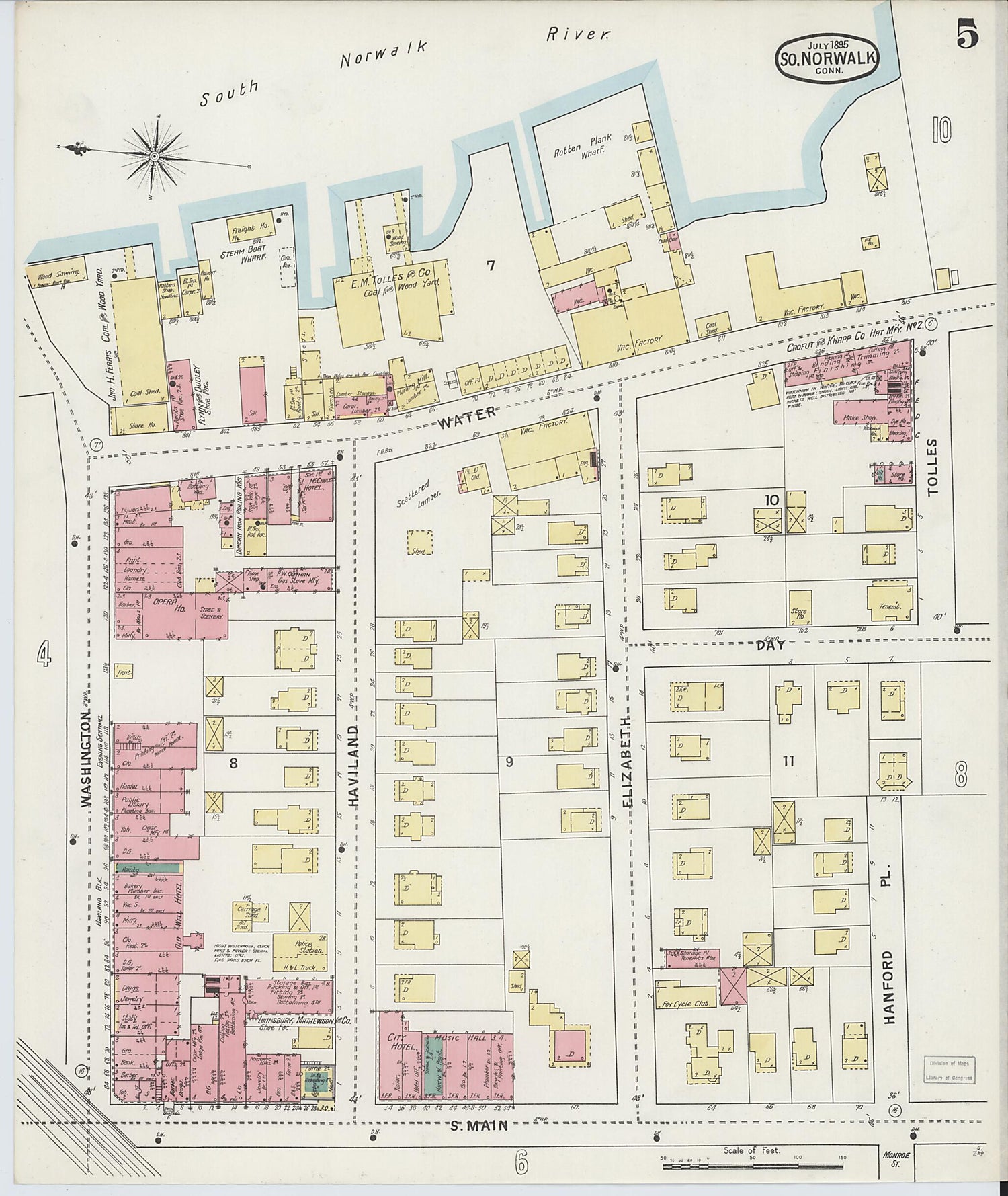 This old map of South Norwalk, Fairfield County, Connecticut was created by Sanborn Map Company in 1895