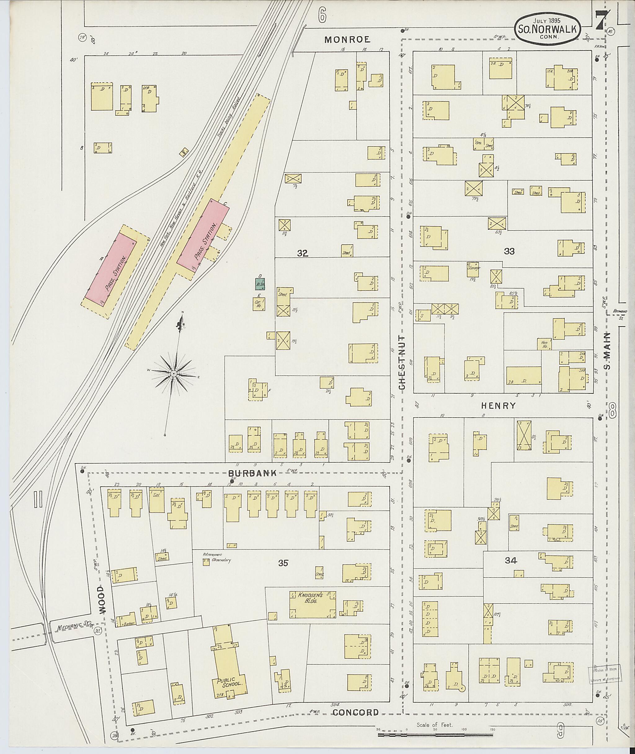 This old map of South Norwalk, Fairfield County, Connecticut was created by Sanborn Map Company in 1895
