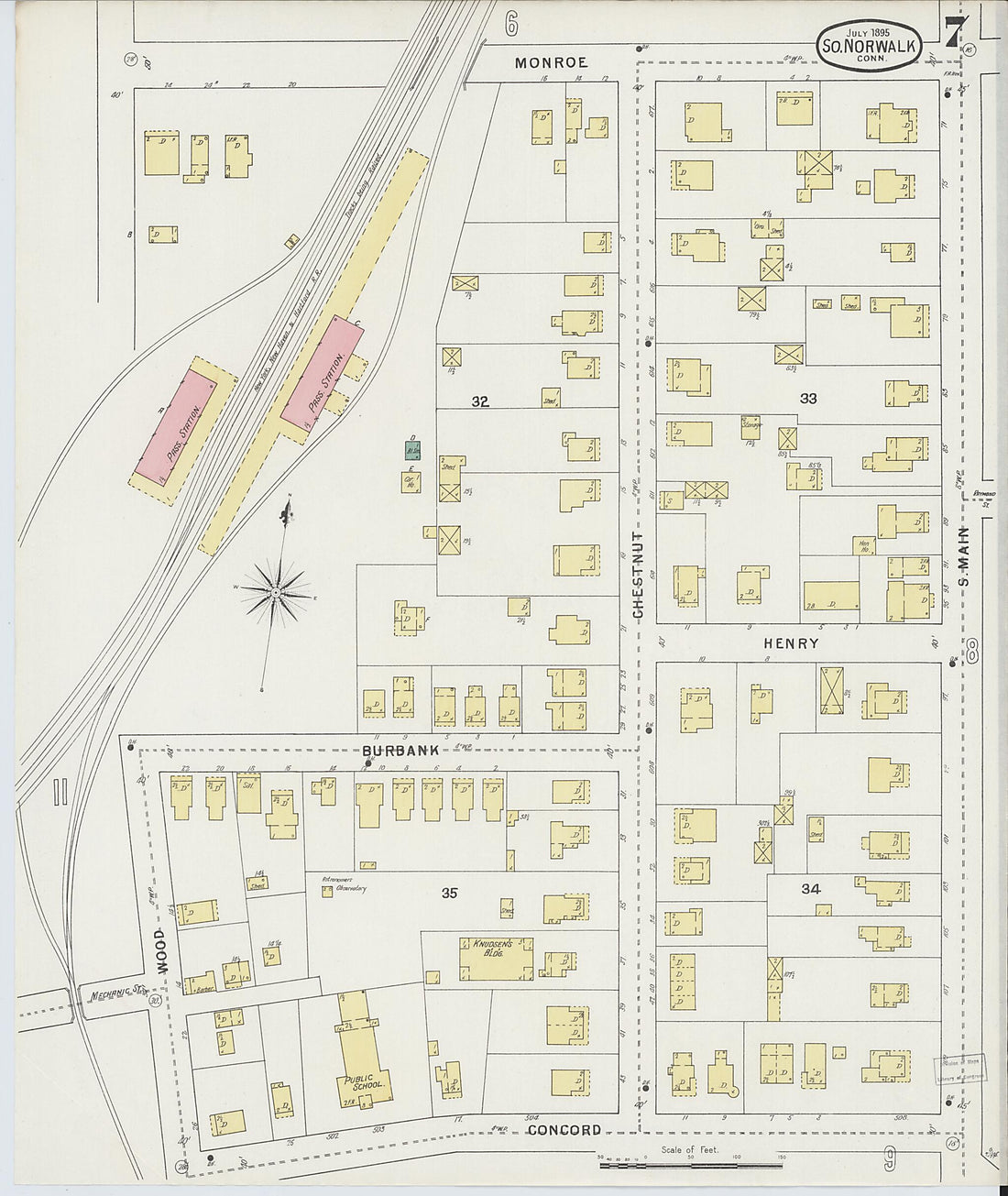 This old map of South Norwalk, Fairfield County, Connecticut was created by Sanborn Map Company in 1895