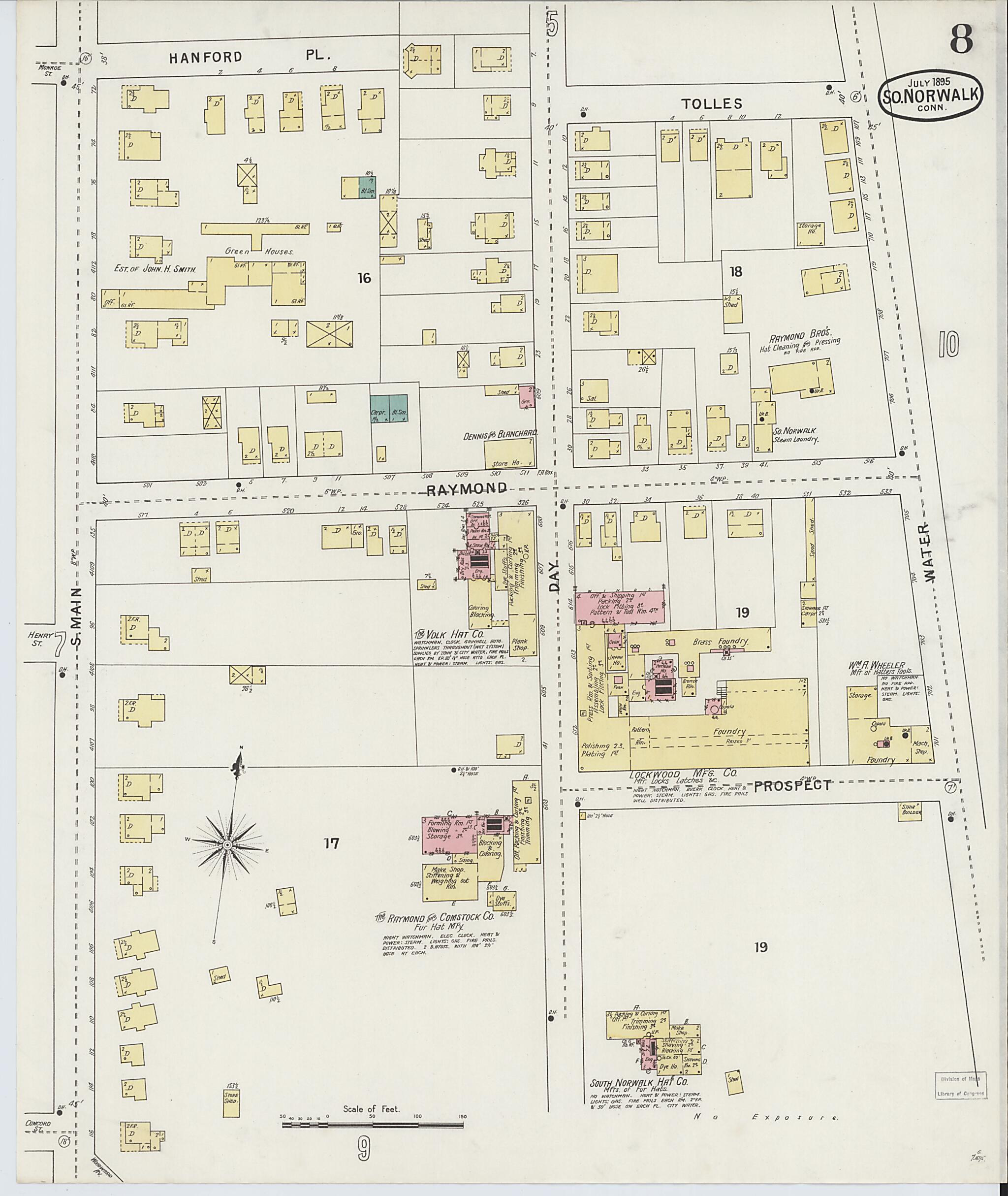 This old map of South Norwalk, Fairfield County, Connecticut was created by Sanborn Map Company in 1895
