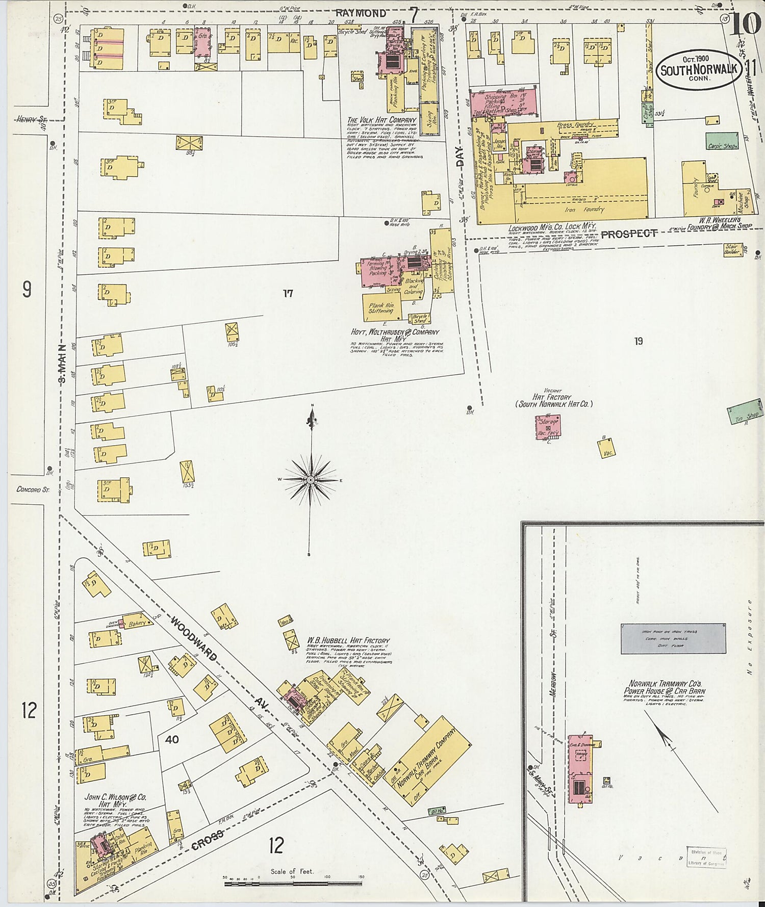 This old map of South Norwalk, Fairfield County, Connecticut was created by Sanborn Map Company in 1900