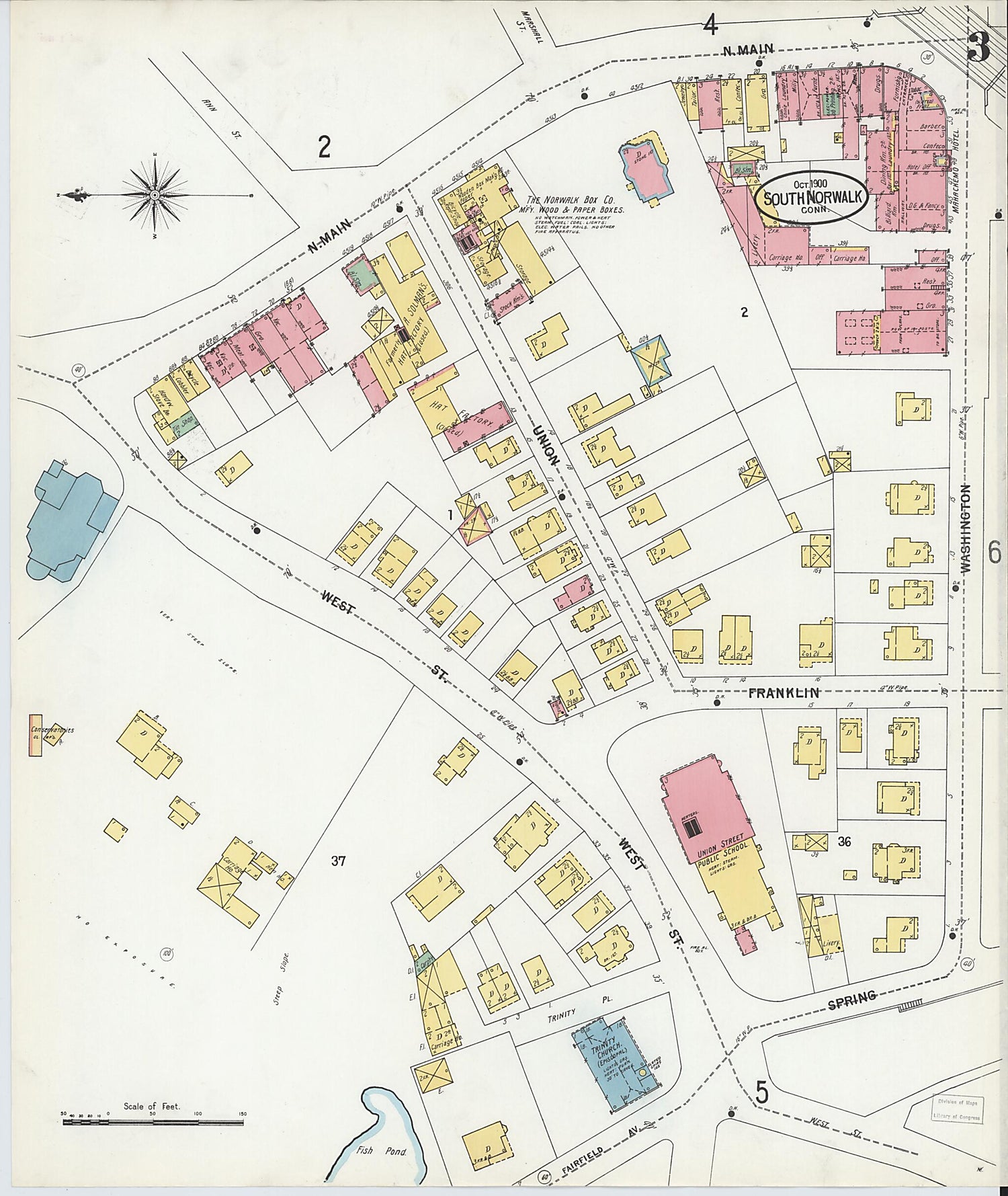 This old map of South Norwalk, Fairfield County, Connecticut was created by Sanborn Map Company in 1900