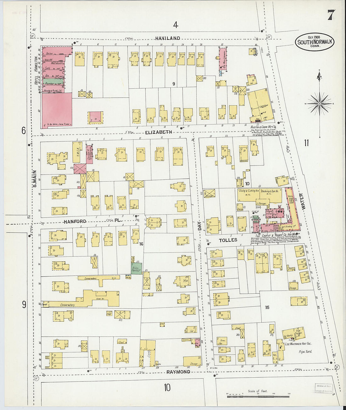This old map of South Norwalk, Fairfield County, Connecticut was created by Sanborn Map Company in 1900