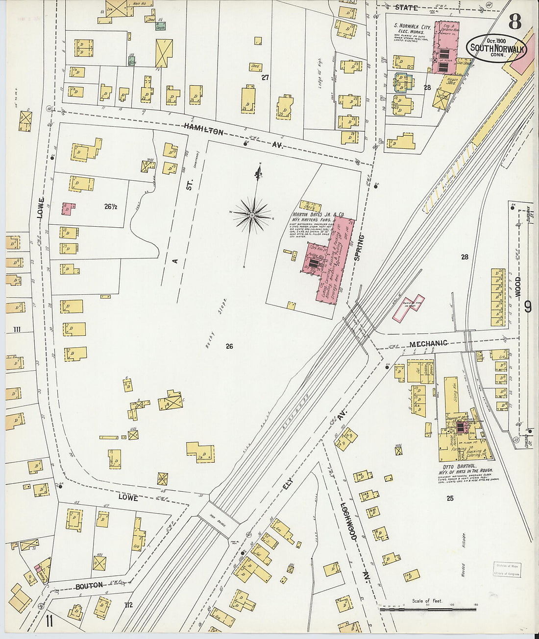 This old map of South Norwalk, Fairfield County, Connecticut was created by Sanborn Map Company in 1900