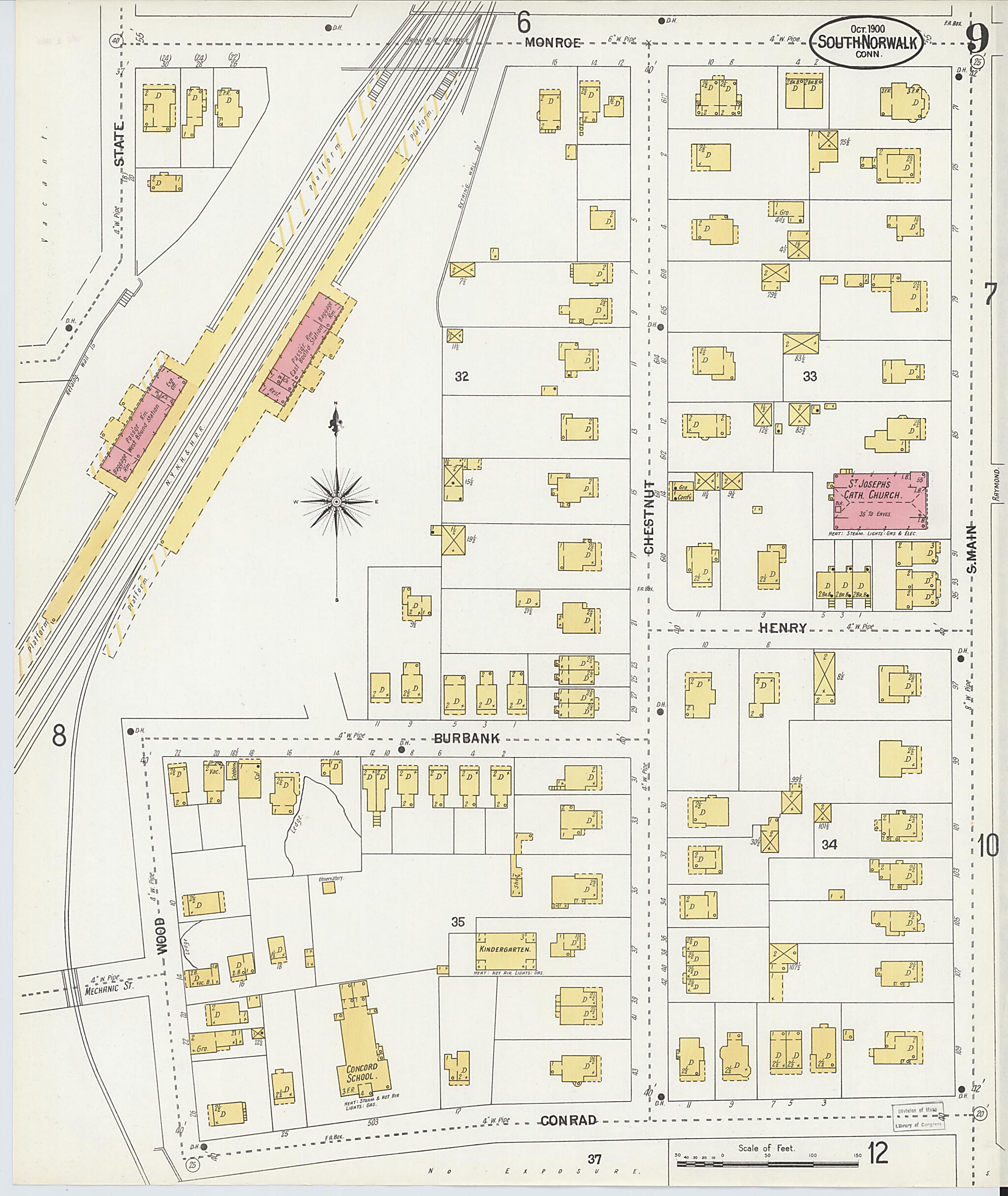 This old map of South Norwalk, Fairfield County, Connecticut was created by Sanborn Map Company in 1900