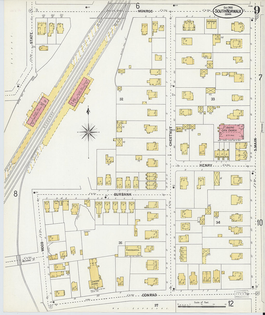 This old map of South Norwalk, Fairfield County, Connecticut was created by Sanborn Map Company in 1900