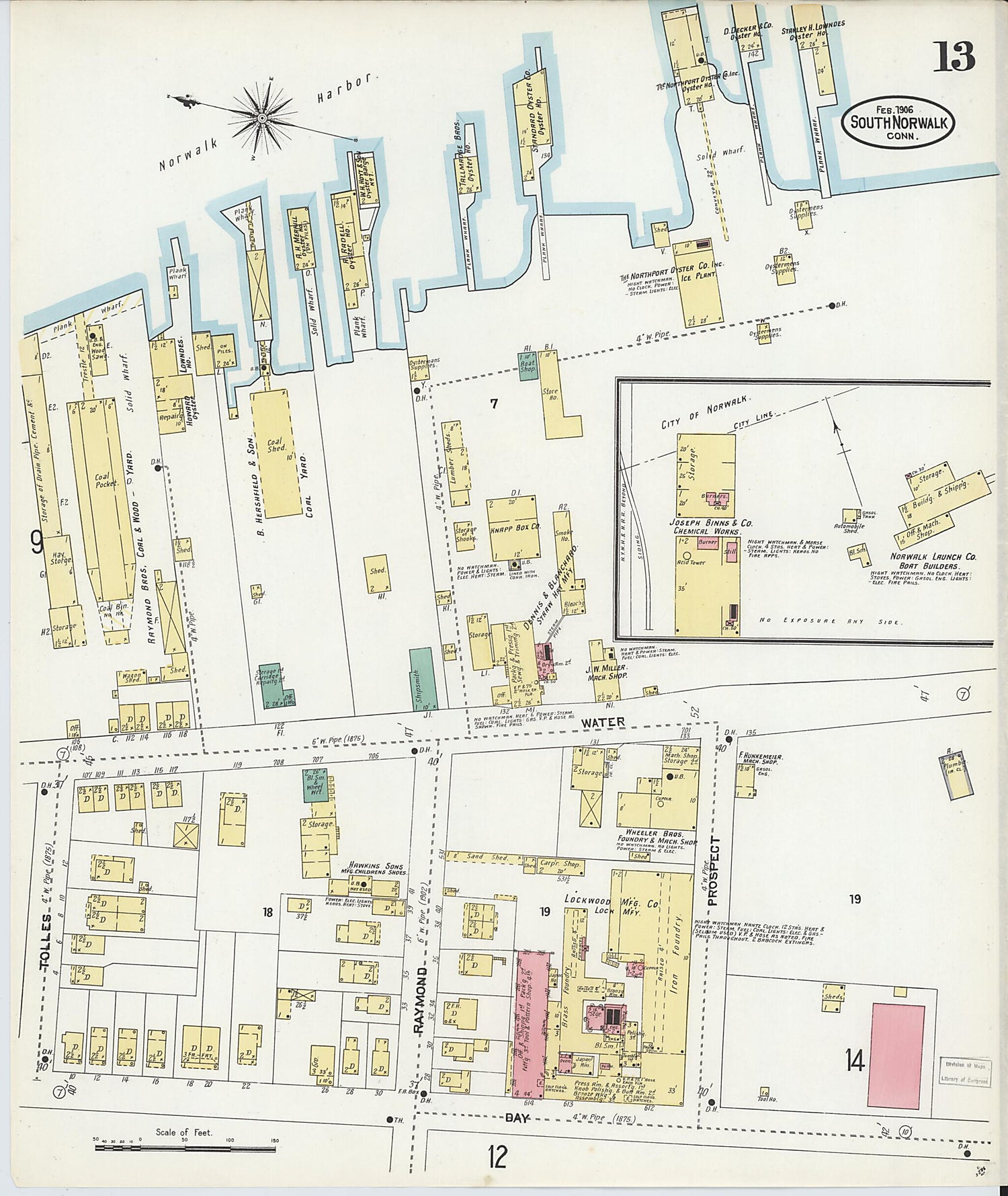 This old map of South Norwalk, Fairfield County, Connecticut was created by Sanborn Map Company in 1906