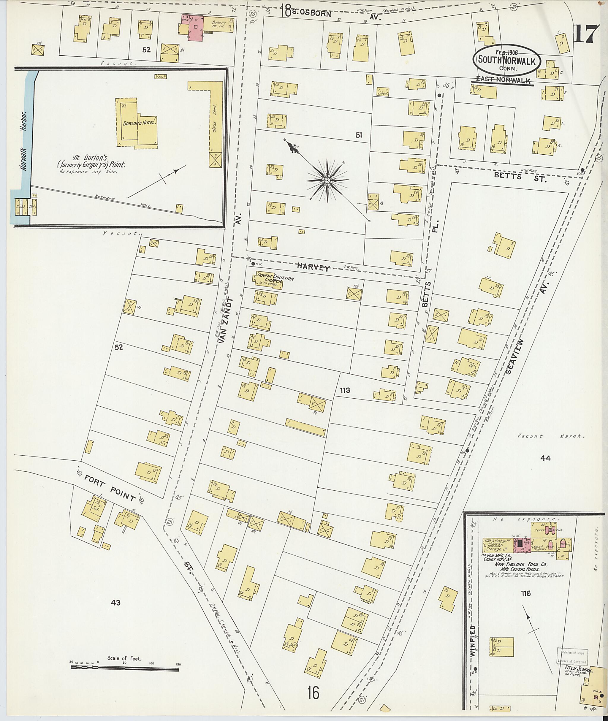 This old map of South Norwalk, Fairfield County, Connecticut was created by Sanborn Map Company in 1906