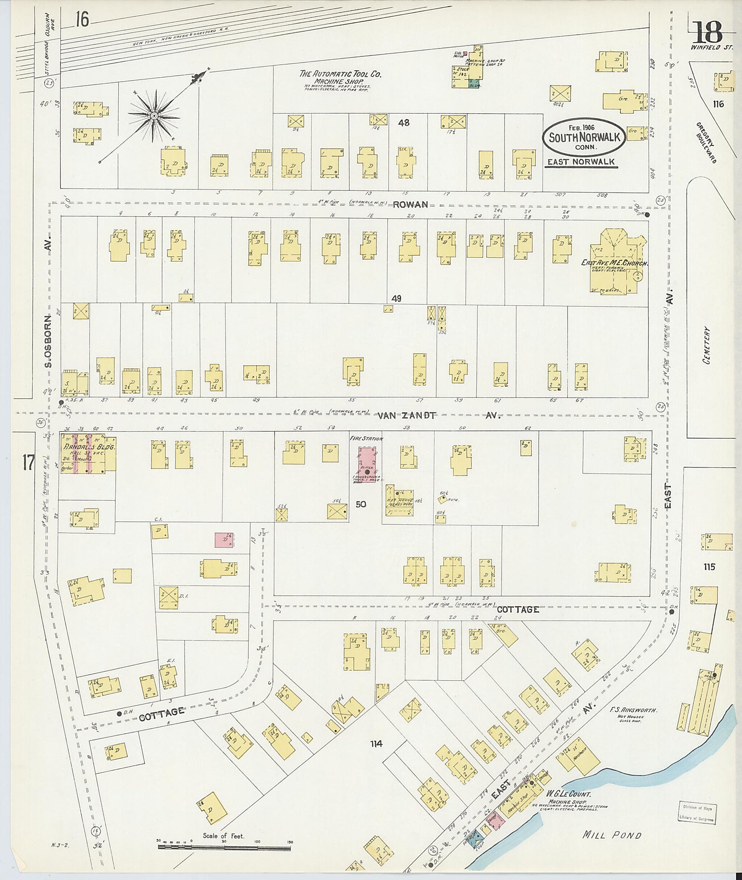This old map of South Norwalk, Fairfield County, Connecticut was created by Sanborn Map Company in 1906