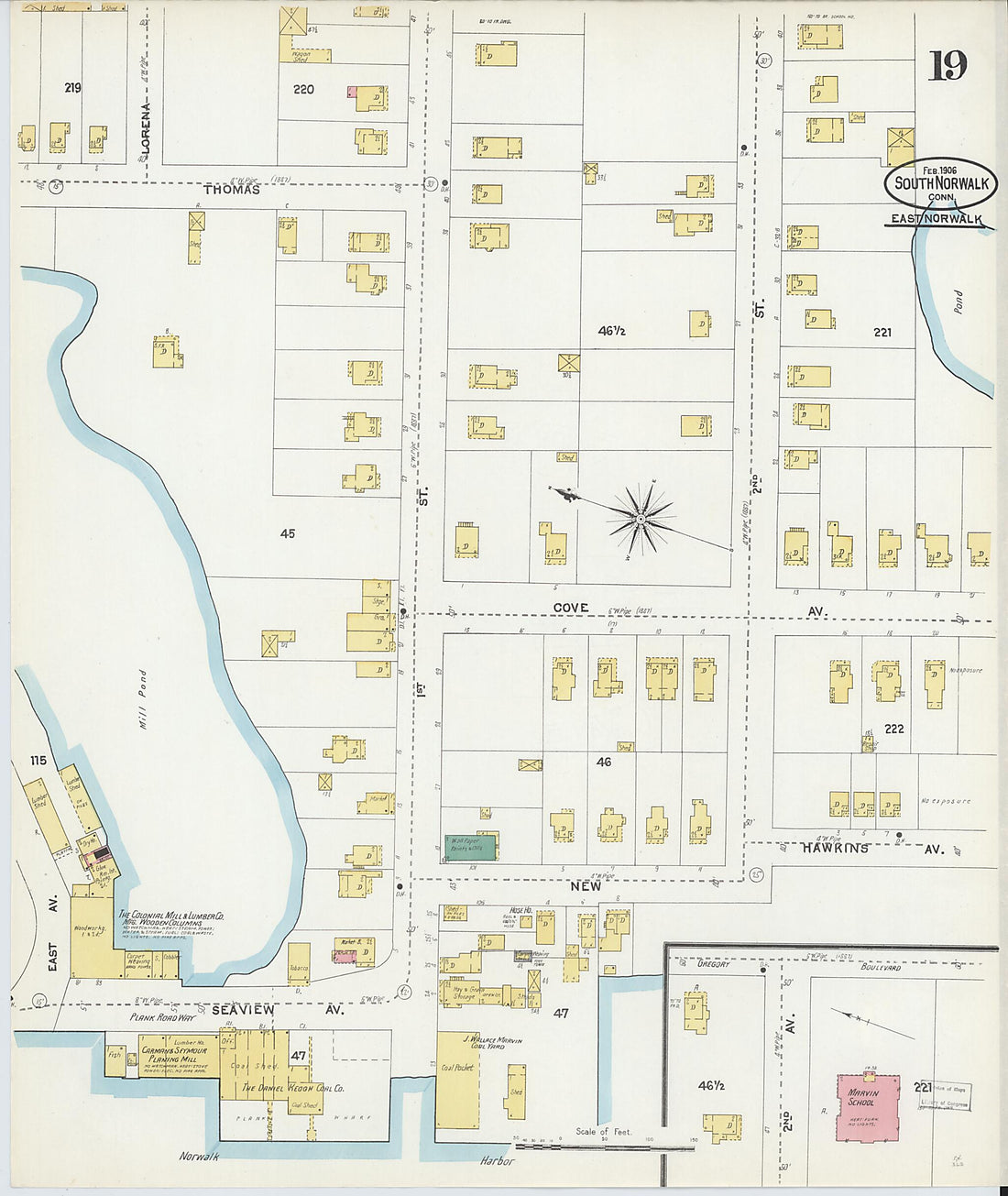 This old map of South Norwalk, Fairfield County, Connecticut was created by Sanborn Map Company in 1906