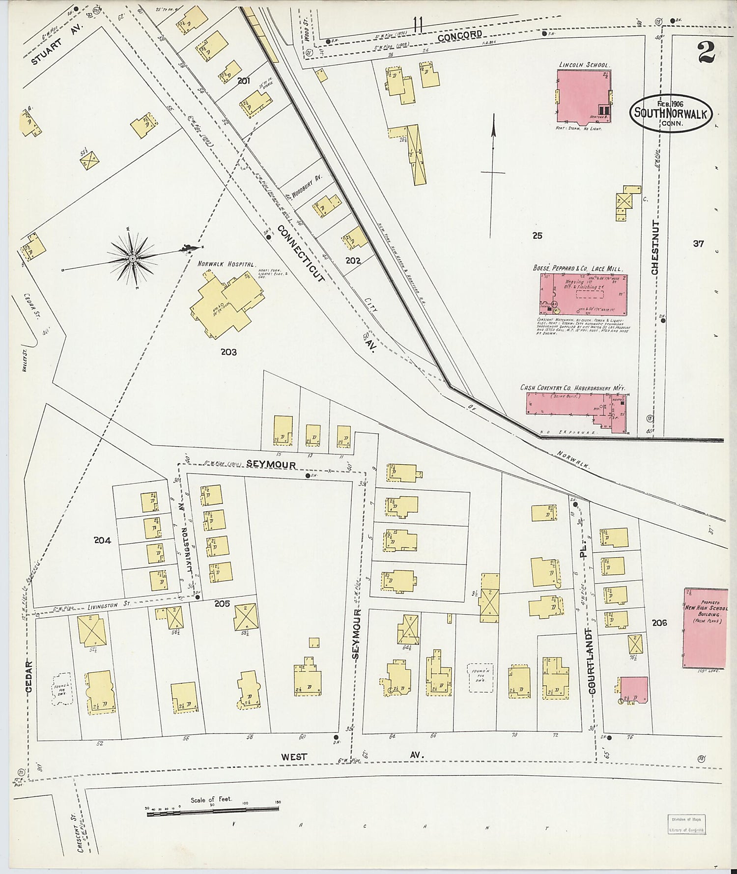 This old map of South Norwalk, Fairfield County, Connecticut was created by Sanborn Map Company in 1906