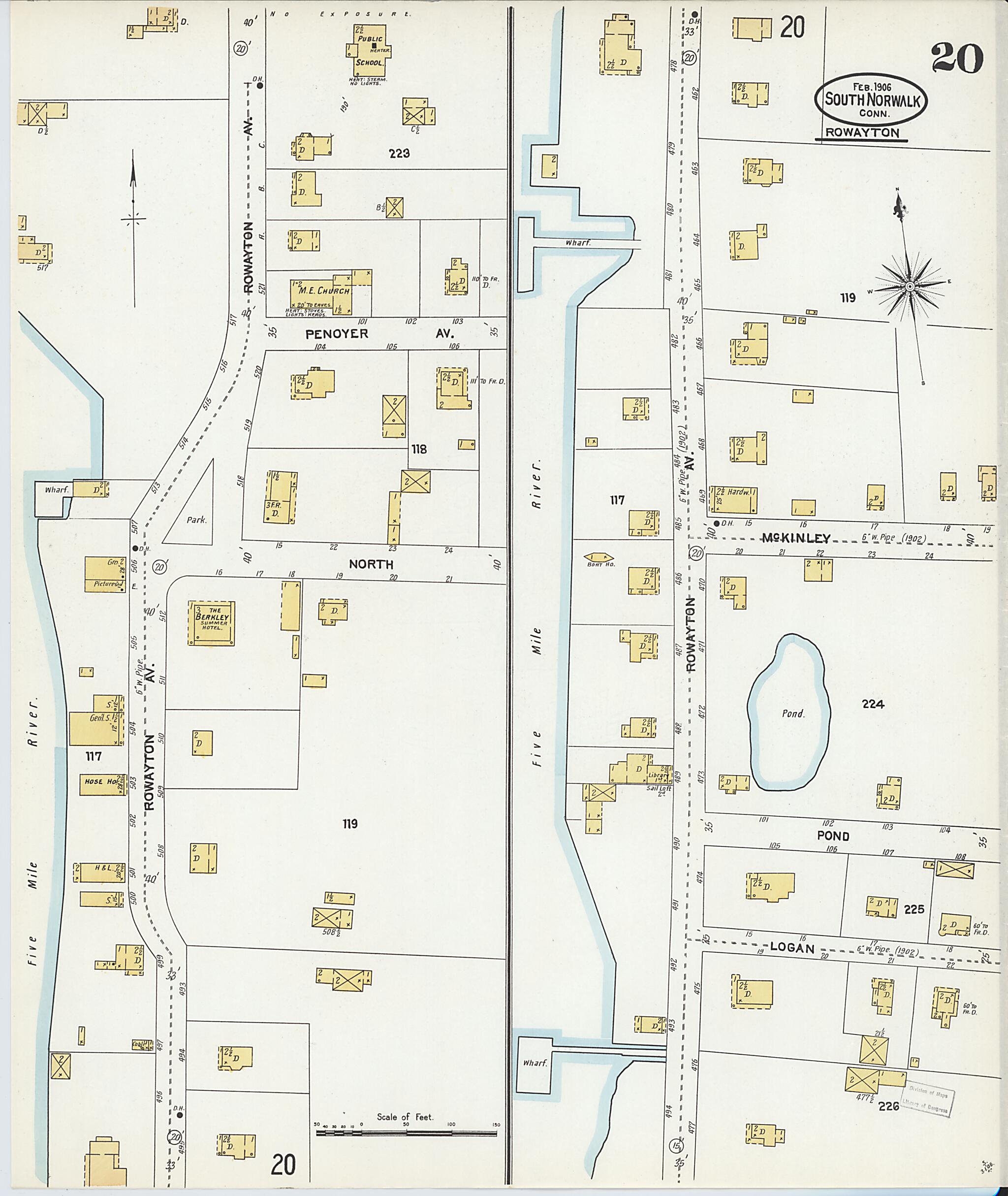 This old map of South Norwalk, Fairfield County, Connecticut was created by Sanborn Map Company in 1906