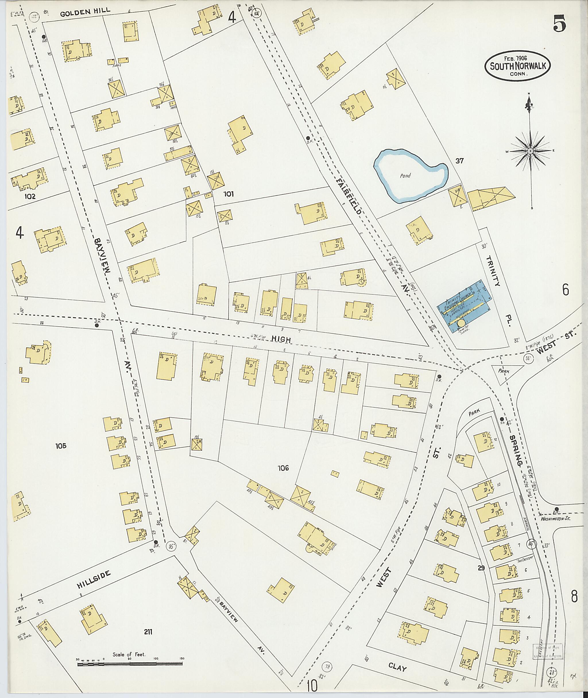 This old map of South Norwalk, Fairfield County, Connecticut was created by Sanborn Map Company in 1906