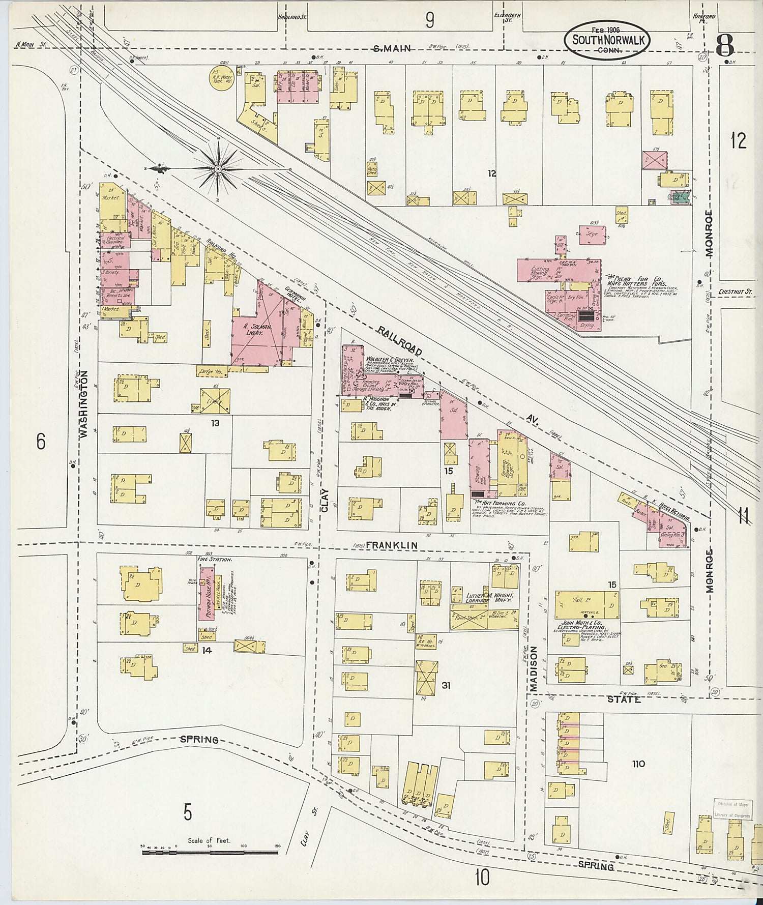 This old map of South Norwalk, Fairfield County, Connecticut was created by Sanborn Map Company in 1906